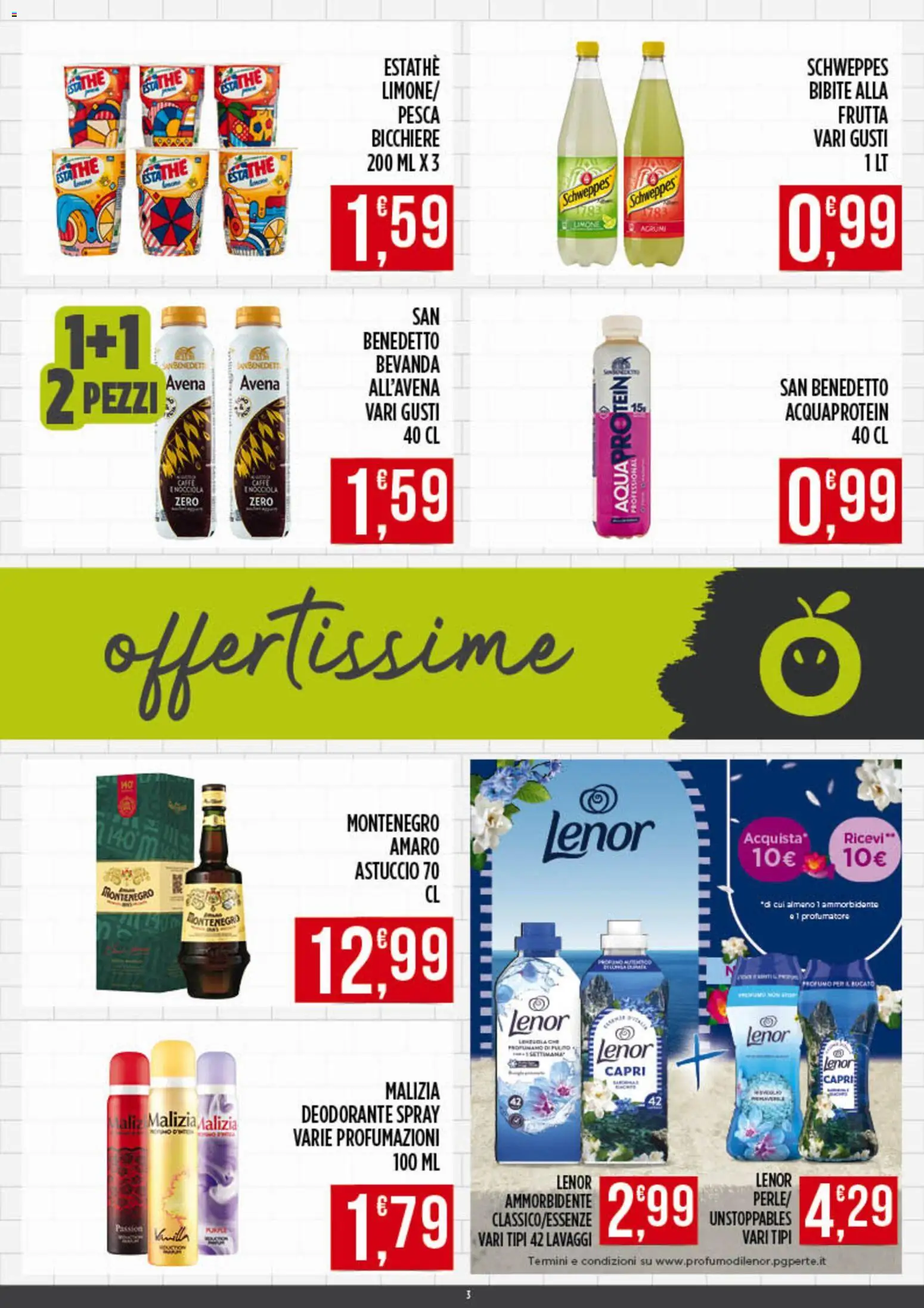 Volantino Euroesse del 04.05.2026 | Pagina: 3 | Prodotti: Deodorante, Ammorbidente, Frutta, Bibite