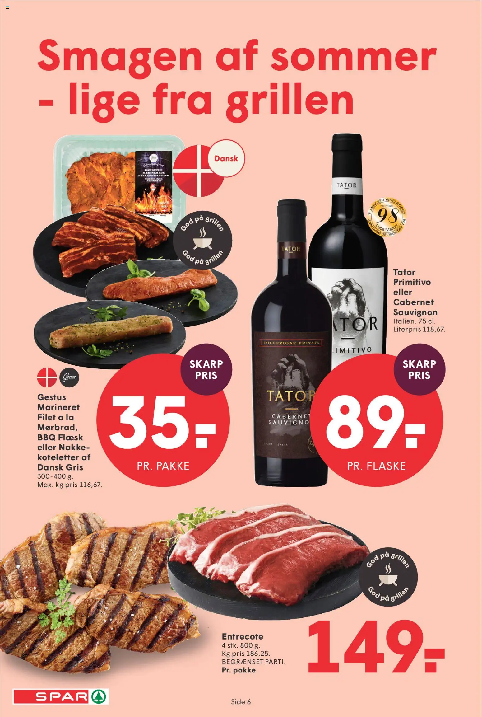 Spar tilbudsavis – gyldig fra 29.05.2026 | Side: 6 | Produkter: Koteletter, Entrecote