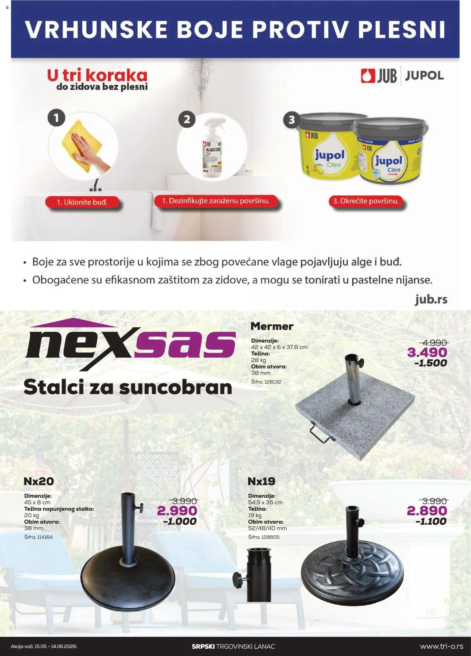 Tri O katalog - važi od 15.05.2026 | Strana: 4 | Proizvode: Suncobran
