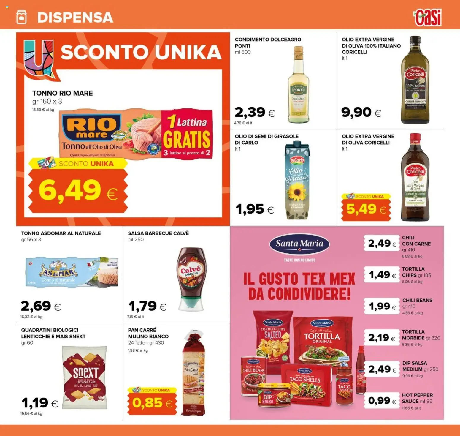 Volantino Oasi del 07.04.2026 | Pagina: 11 | Prodotti: Salsa, Olio extra vergine, Salsa barbecue, Olio di semi di girasole