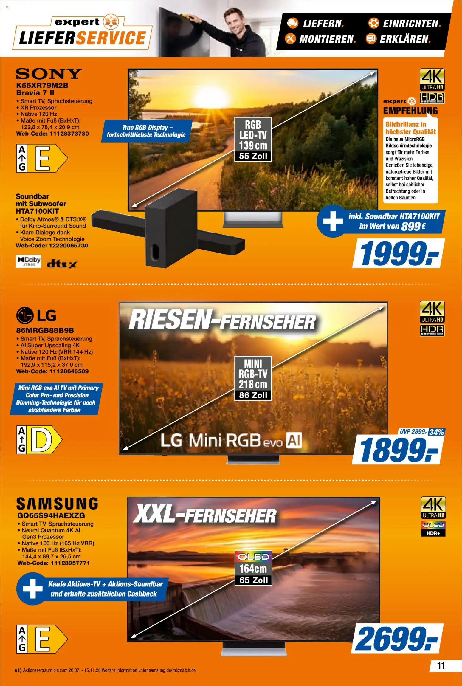 Expert Prospekt – gültig ab 04.09.2026 | Seite: 11 | Produkte: LG, Samsung, Bilder, Soundbar