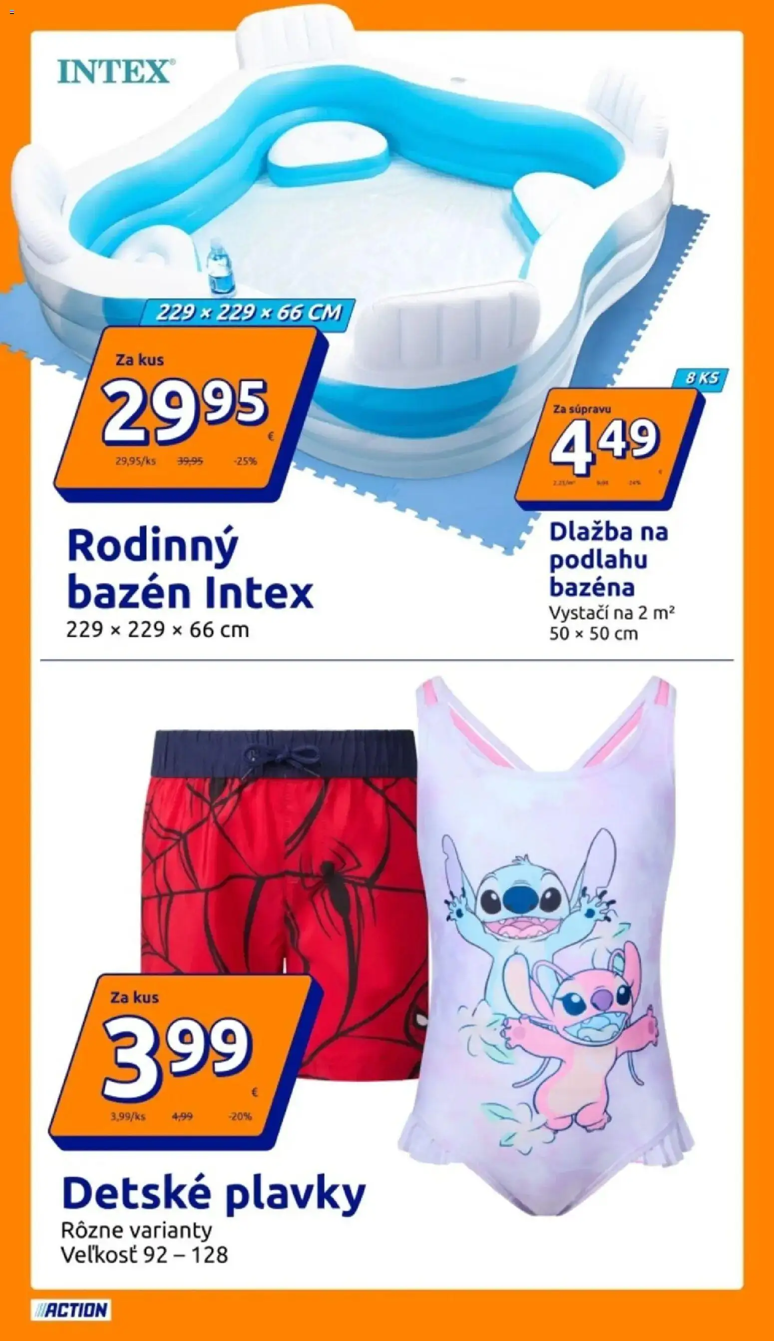 Nové Action akcie – leták je platný od 24.06.2026 | Strana: 13 | Produkty: Dlažba, Bazén, Detské plavky