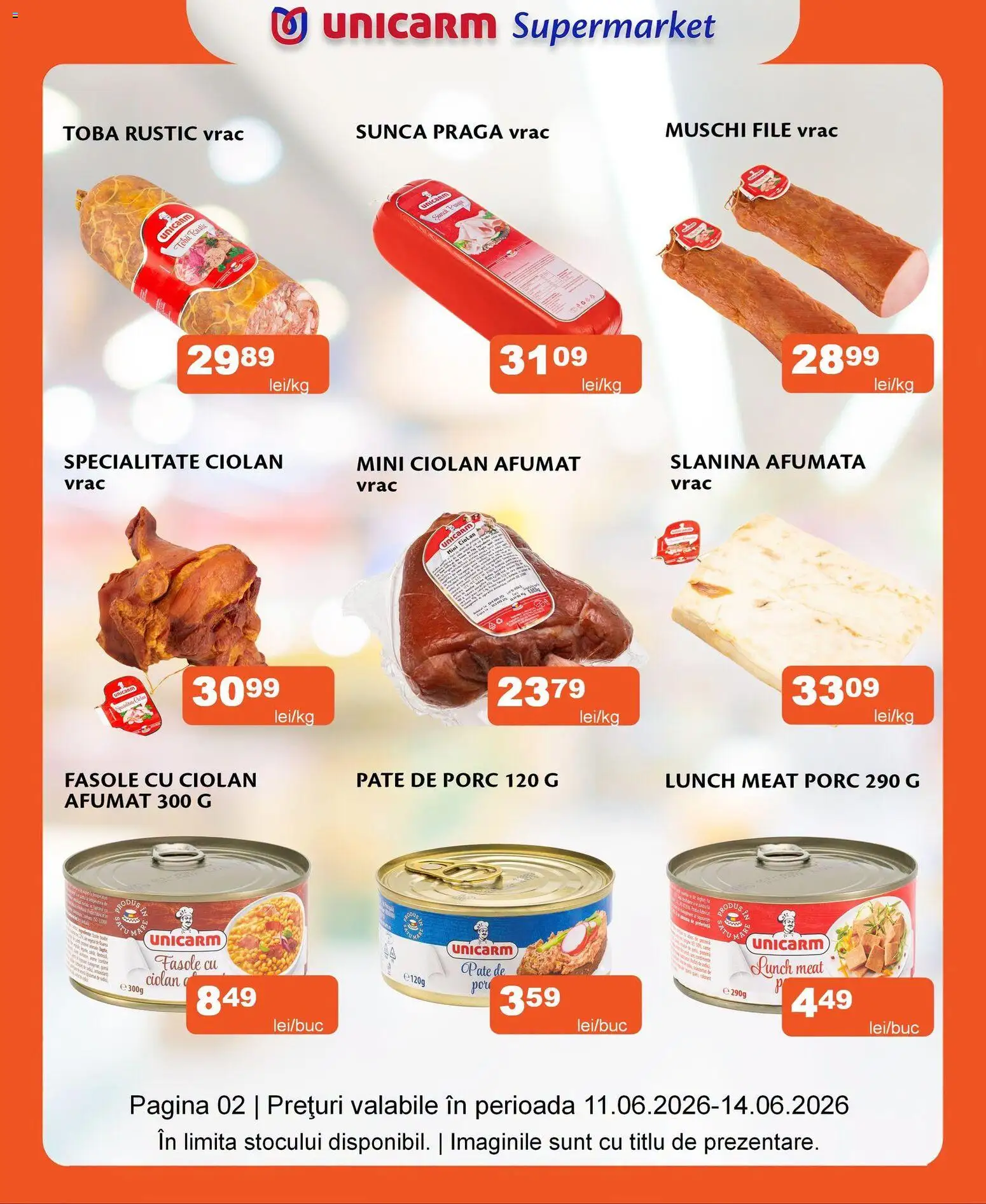 Noul catalog Unicarm – valabil de la 11.06.2026 | Pagină: 2 | Produse: Pate, Șuncă