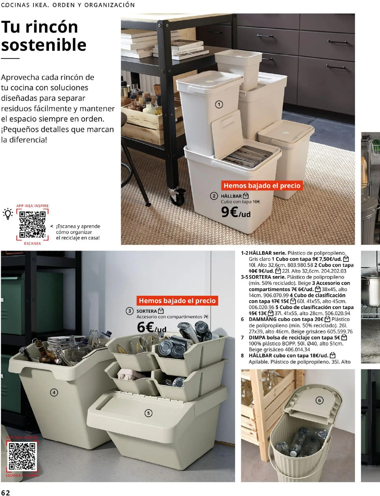 IKEA - Accesorios y decoración │ válido desde el 01/09/2026 | Página: 62 | Productos: Cubo con tapa, Bolsa, Cocina