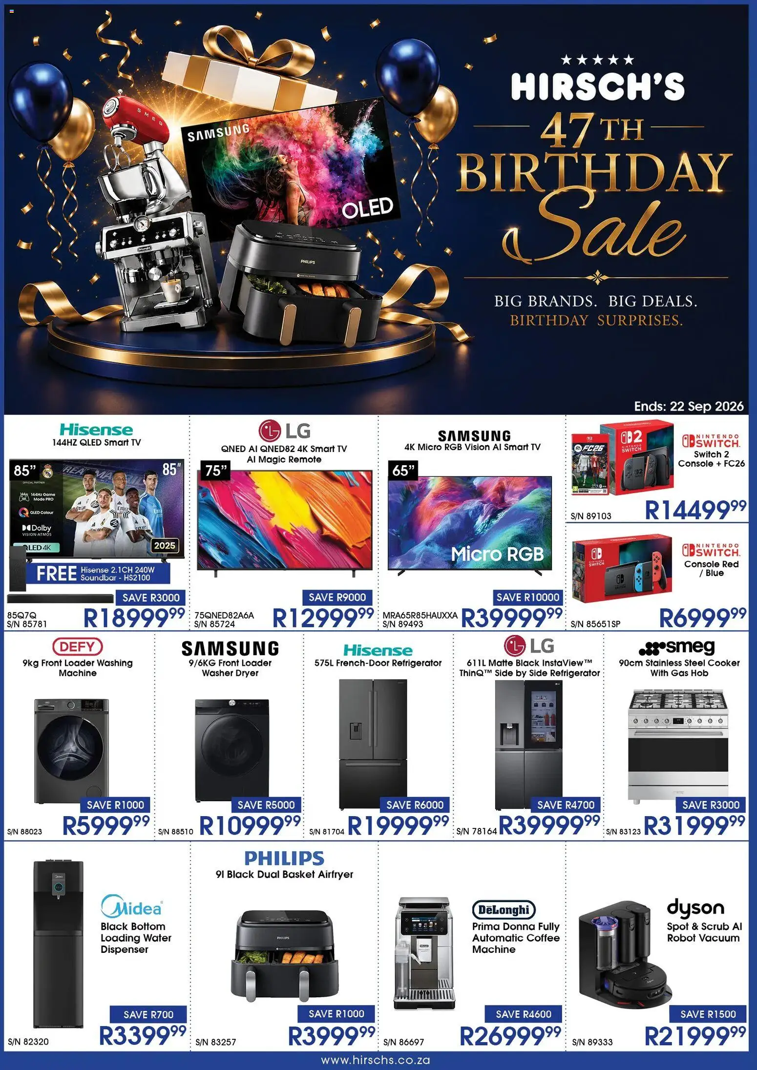 New Hirsch's catalogue – valid from 21/08/2026 | Page: 1 | Products: Refrigerator, Hob, Coffee, Water
