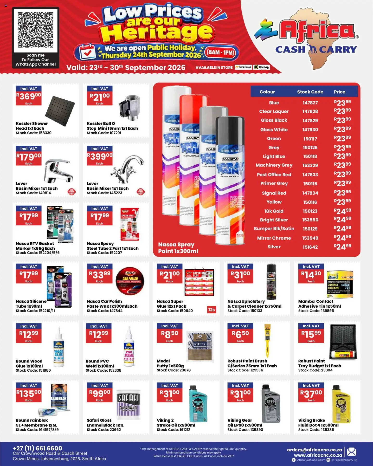 New Africa Cash & Carry catalogue – valid from 23/09/2026 | Page: 41 | Products: Primer, Gloss, Shower, Wax
