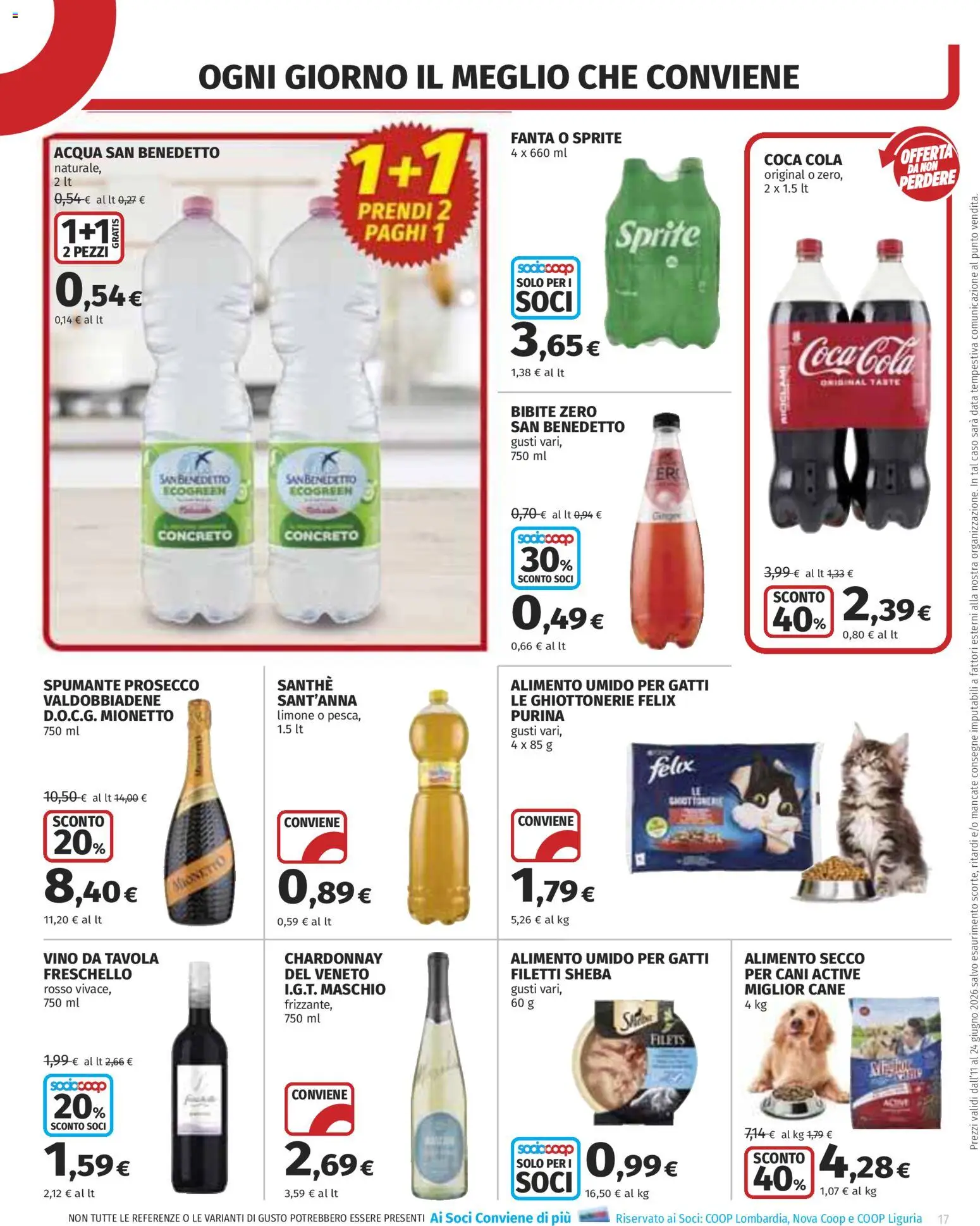 Volantino COOP del 11.06.2026 | Pagina: 17 | Prodotti: Prosecco, Vino, Bibite, Fanta