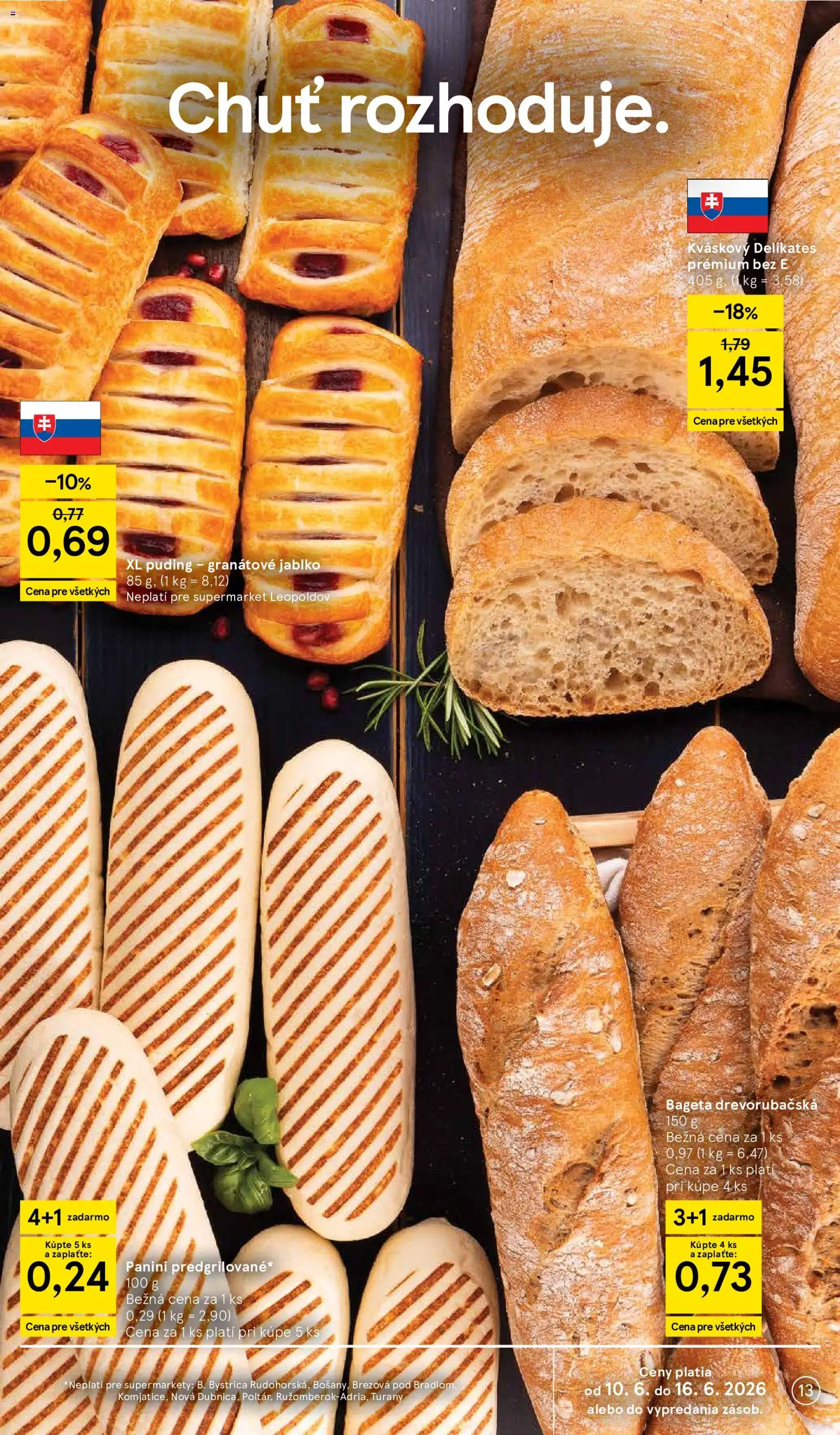 Nové Tesco akcie – leták je platný od 10.06.2026 | Strana: 13 | Produkty: Puding