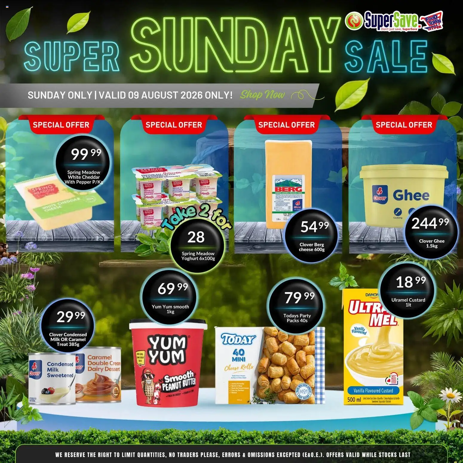 New Super Save catalogue – valid from 09/08/2026 | Page: 4 | Products: Milk, Butter, Condensed milk, Pepper