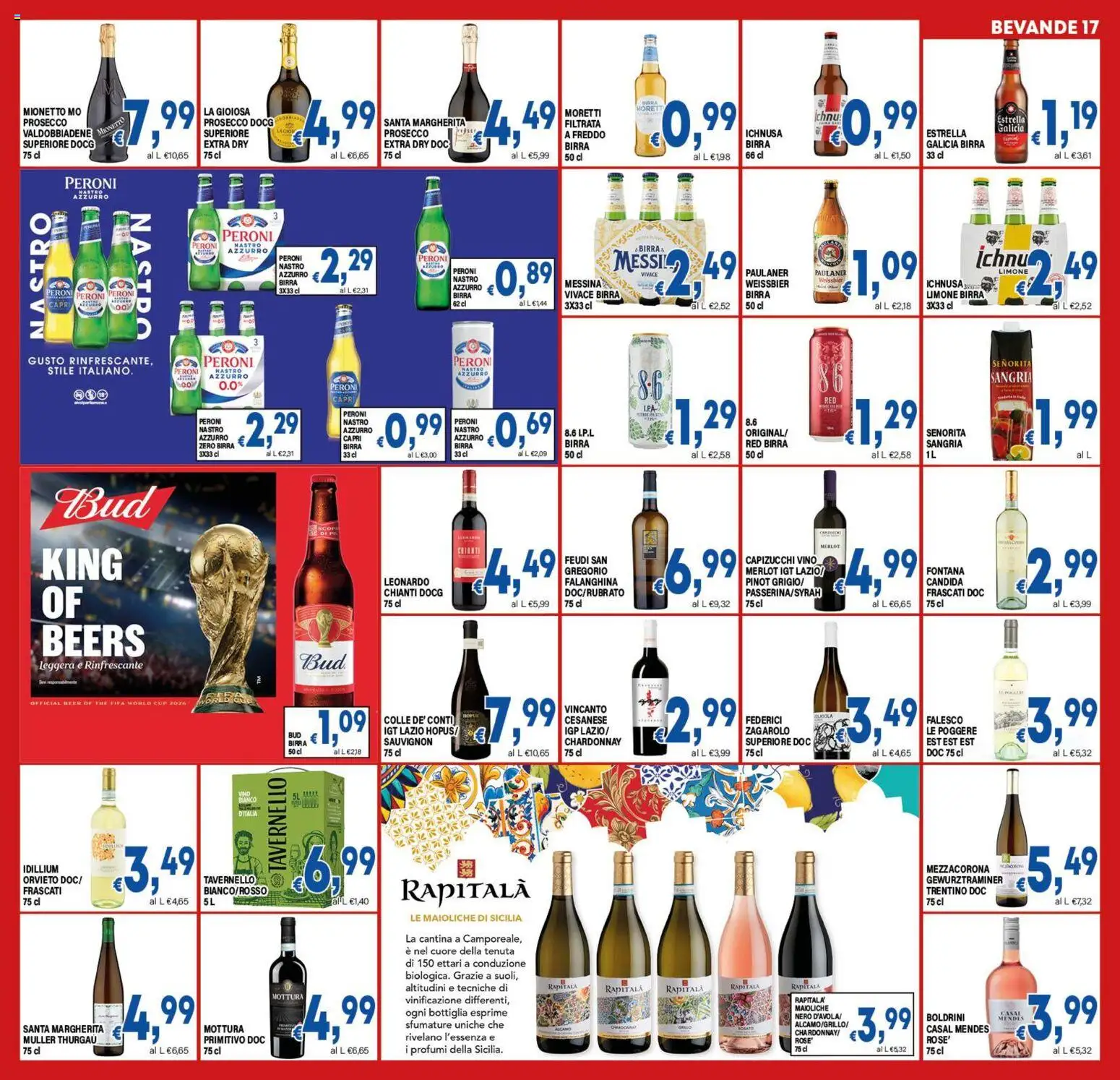 Volantino DEM del 10/07/2026 | Pagina: 17 | Prodotti: Birra, Prosecco, Limone, Vino