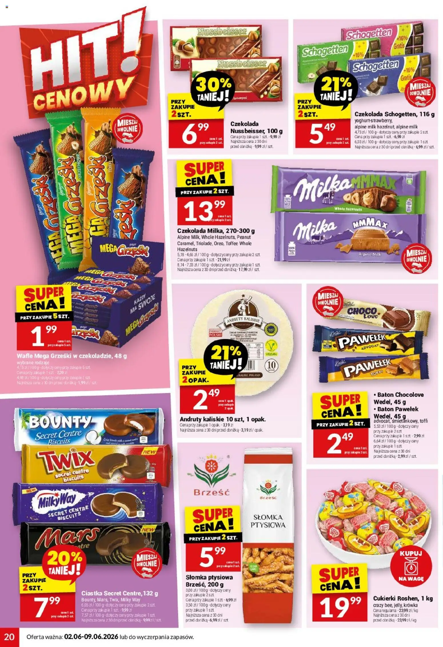 Twój Market gazetka od 02.06.2026 | Strona: 20 | Produkty: Milka, Baton, Cukierki, Ciastka