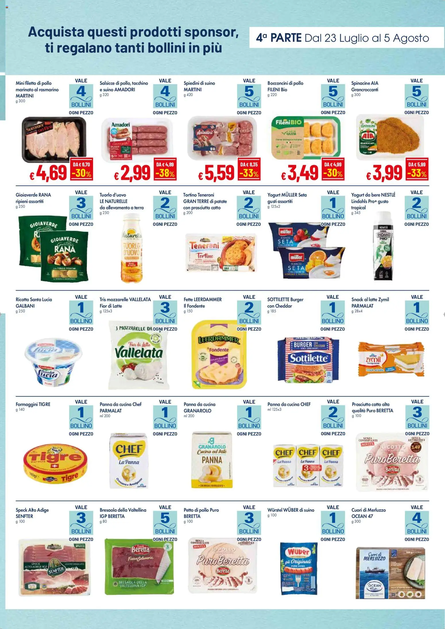 Volantino Famila del 23/07/2026 | Pagina: 8 | Prodotti: Yogurt, Patate, Wurstel, Terra