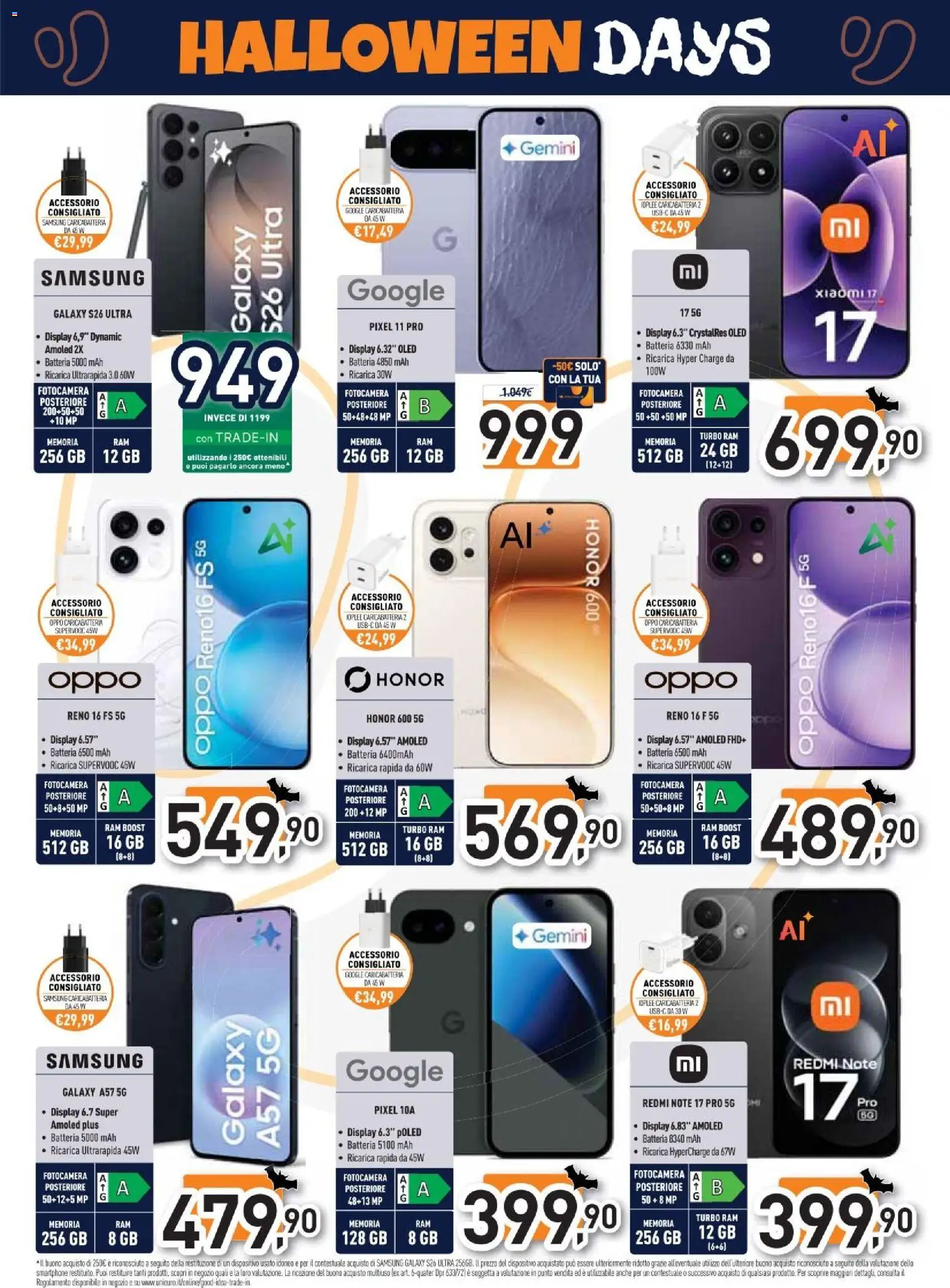 Volantino Unieuro del 30/10/2026 | Pagina: 9 | Prodotti: Samsung Galaxy, Fotocamera, Batteria, Samsung