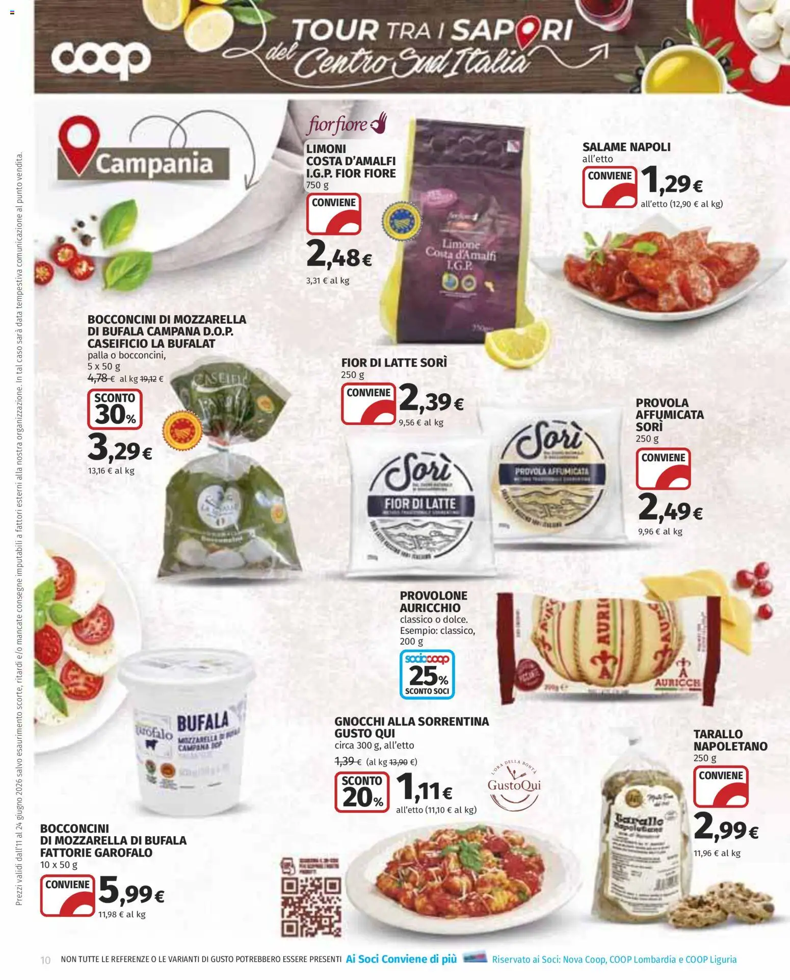 Volantino COOP del 11.06.2026 | Pagina: 10 | Prodotti: Salame, Mozzarella, Limone, Data