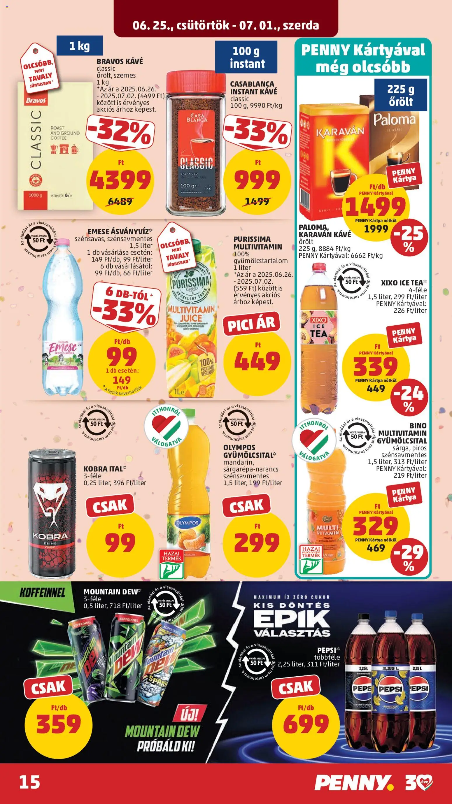 PENNY akciós ujság - amely érvényes a következő dátumtól: 25.06.2026 | Oldal: 15