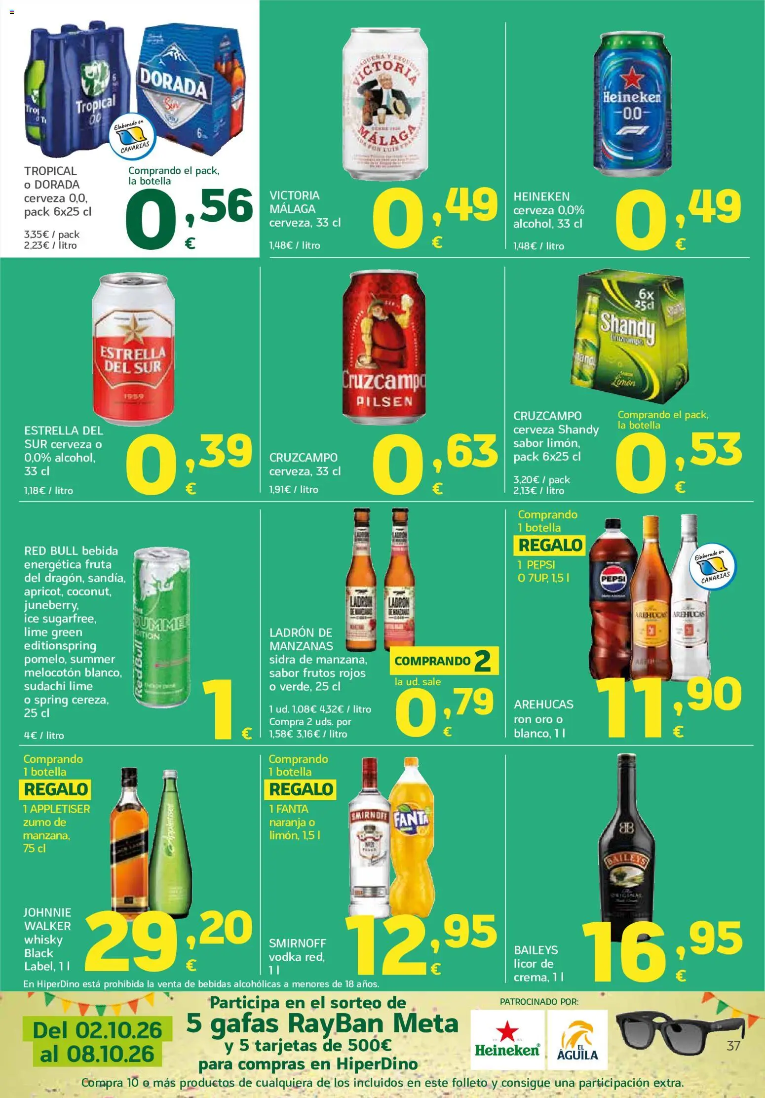 HiperDino folleto │ válido desde el 24/09/2026 | Página: 37 | Productos: Baileys, Fruta, Manzana, Zumo de naranja