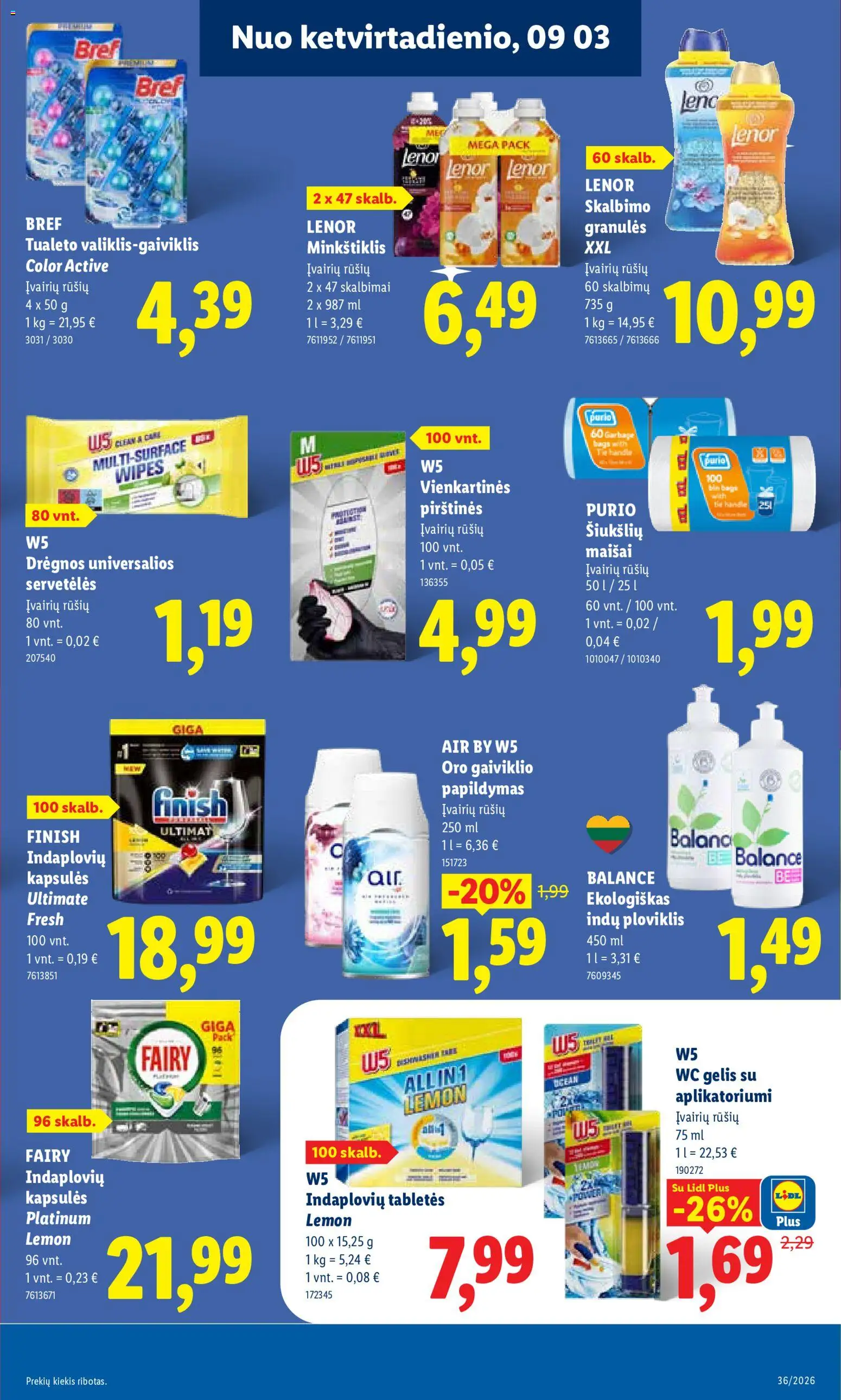 LIDL akcijos nuo 2026.08.31 | Puslapis: 27 | Prekių: Wc, Kapsulės, Ploviklis, Pirštines