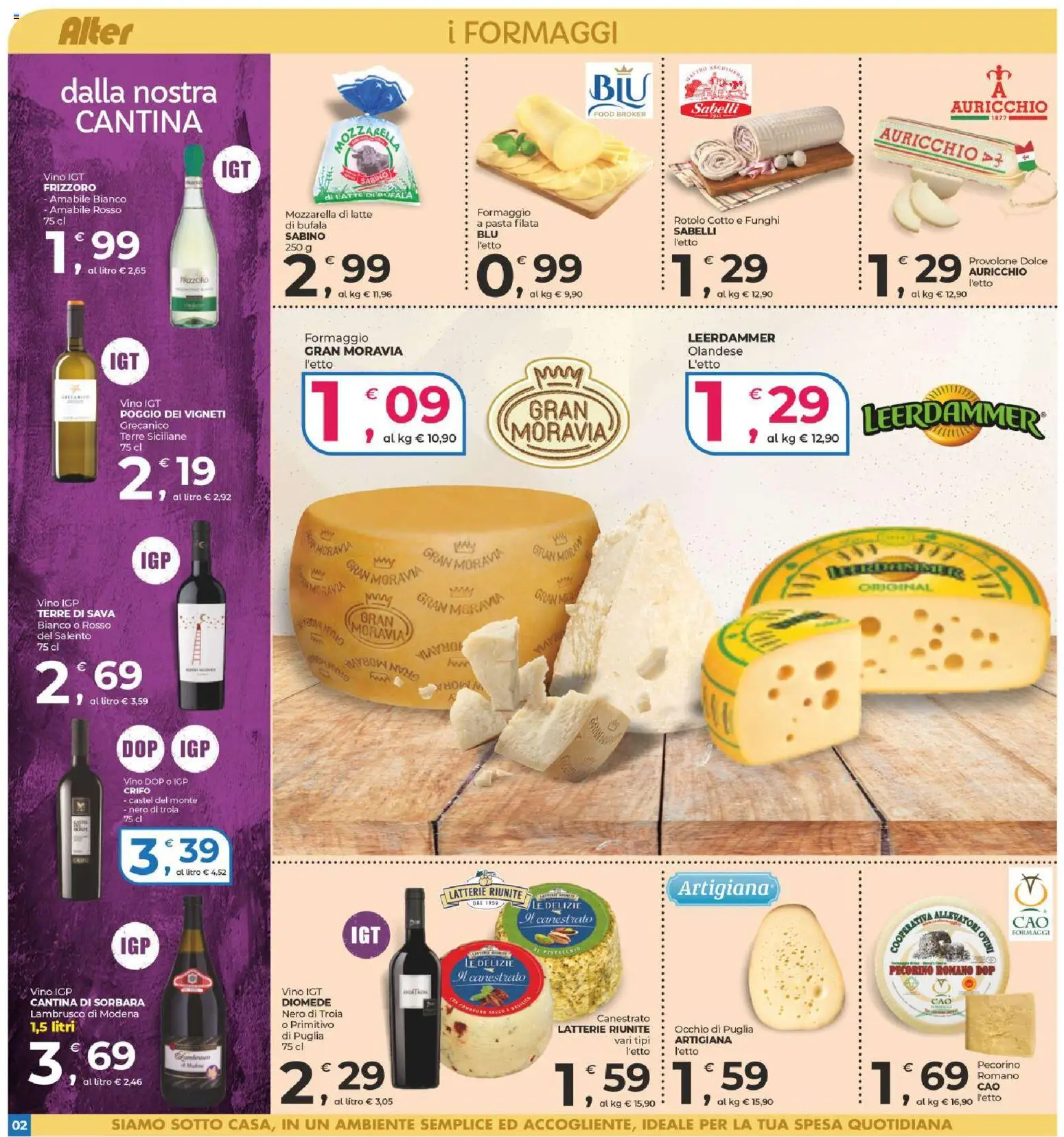 Volantino Alter Discount del 06/08/2026 | Pagina: 2 | Prodotti: Provolone, Mozzarella, Latte, Pecorino Romano