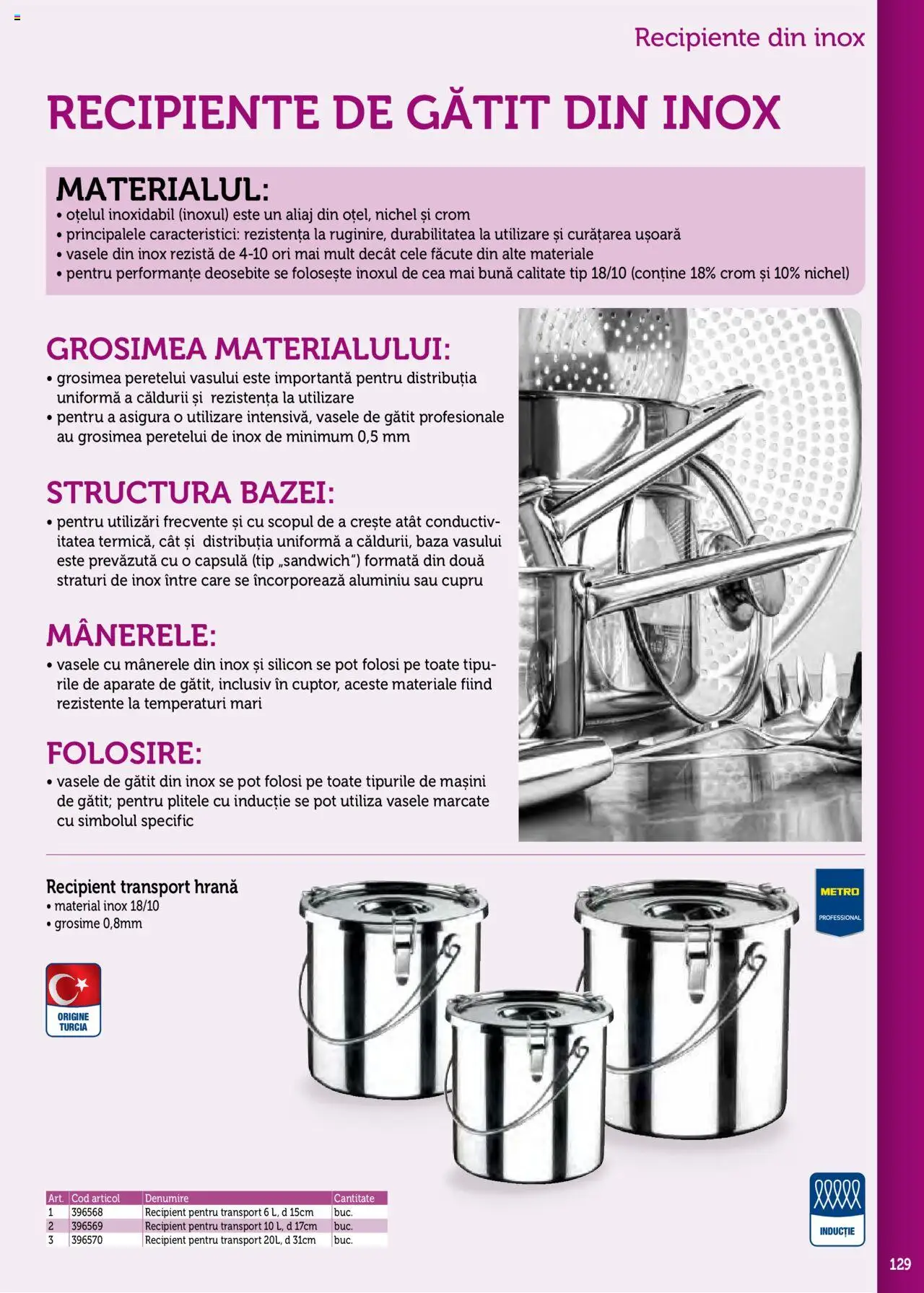 Noul catalog Metro – valabil de la 17.09.2025 | Pagină: 129 | Produse: Recipiente, Tip