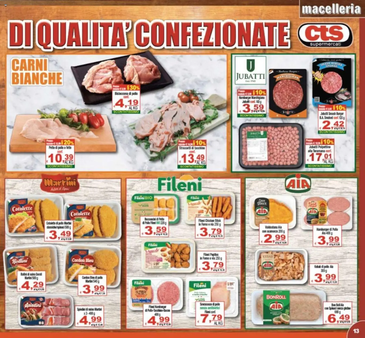 Volantino CTS del 21/08/2026 | Pagina: 13 | Prodotti: Petto di Pollo, Spinaci, Polo, Hamburger