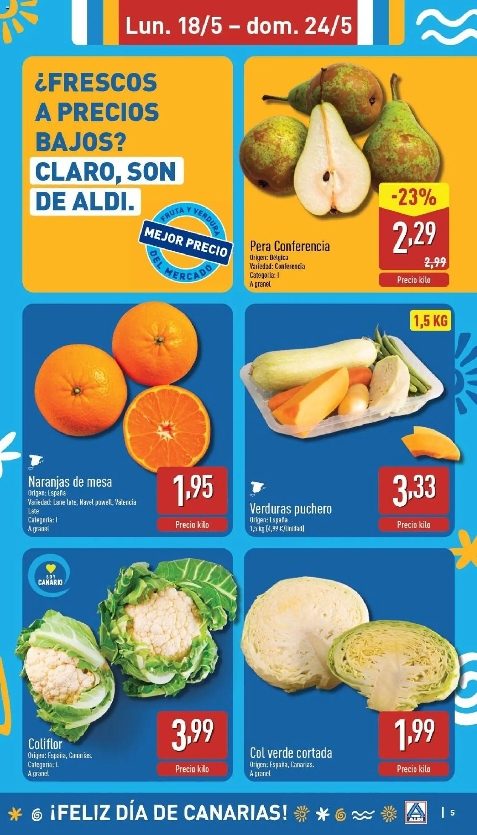 Aldi folleto Canarias │ válido desde el 18.05.2026 | Página: 5 | Productos: Σφουγγαρίστρα, Naranjas, Mesa