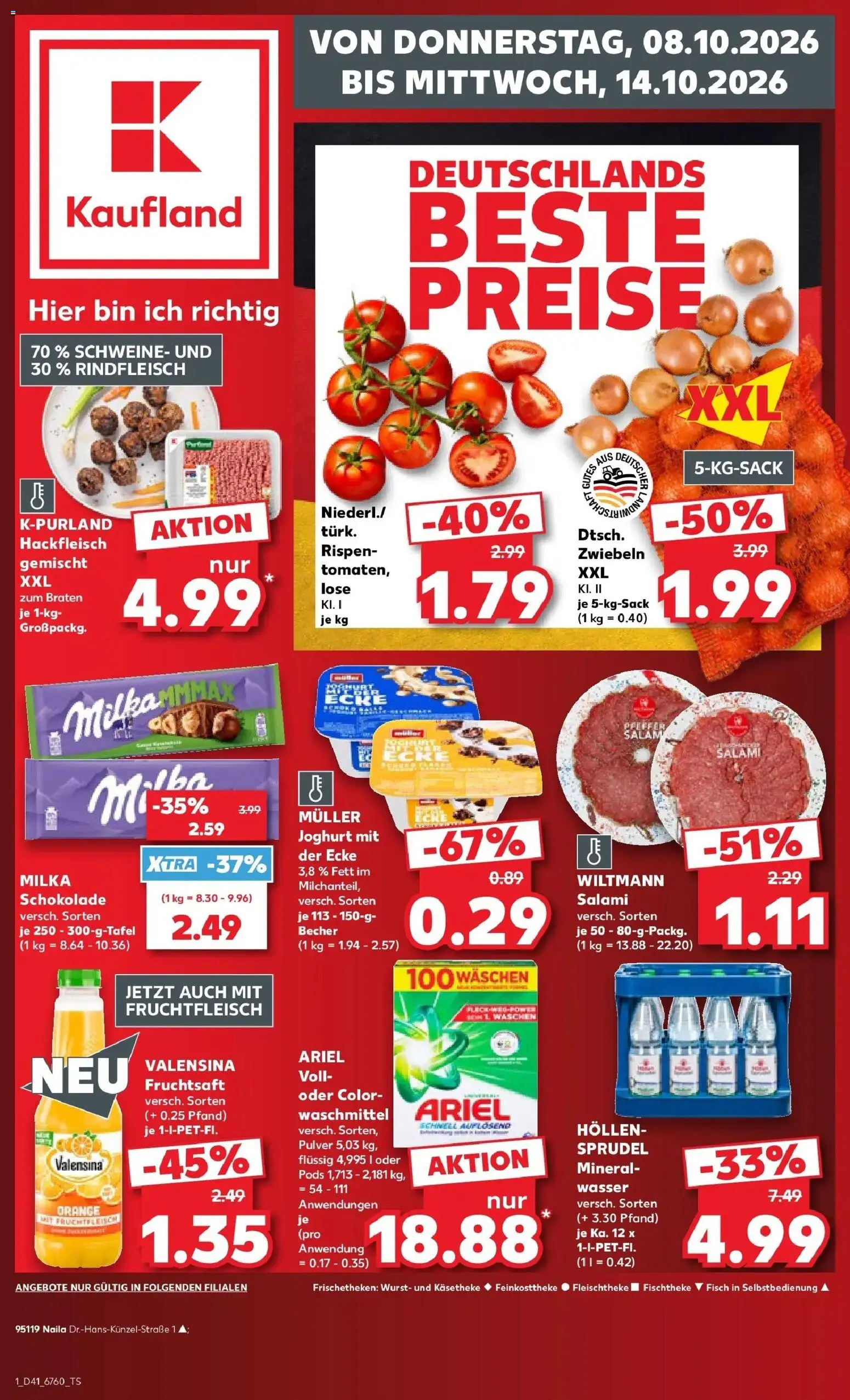 Prospekt Kaufland ab 05.10.2026 » Angebote Online zum Blättern | Seite: 11 | Produkte: Milka, Salami, Rindfleisch, Fruchtsaft
