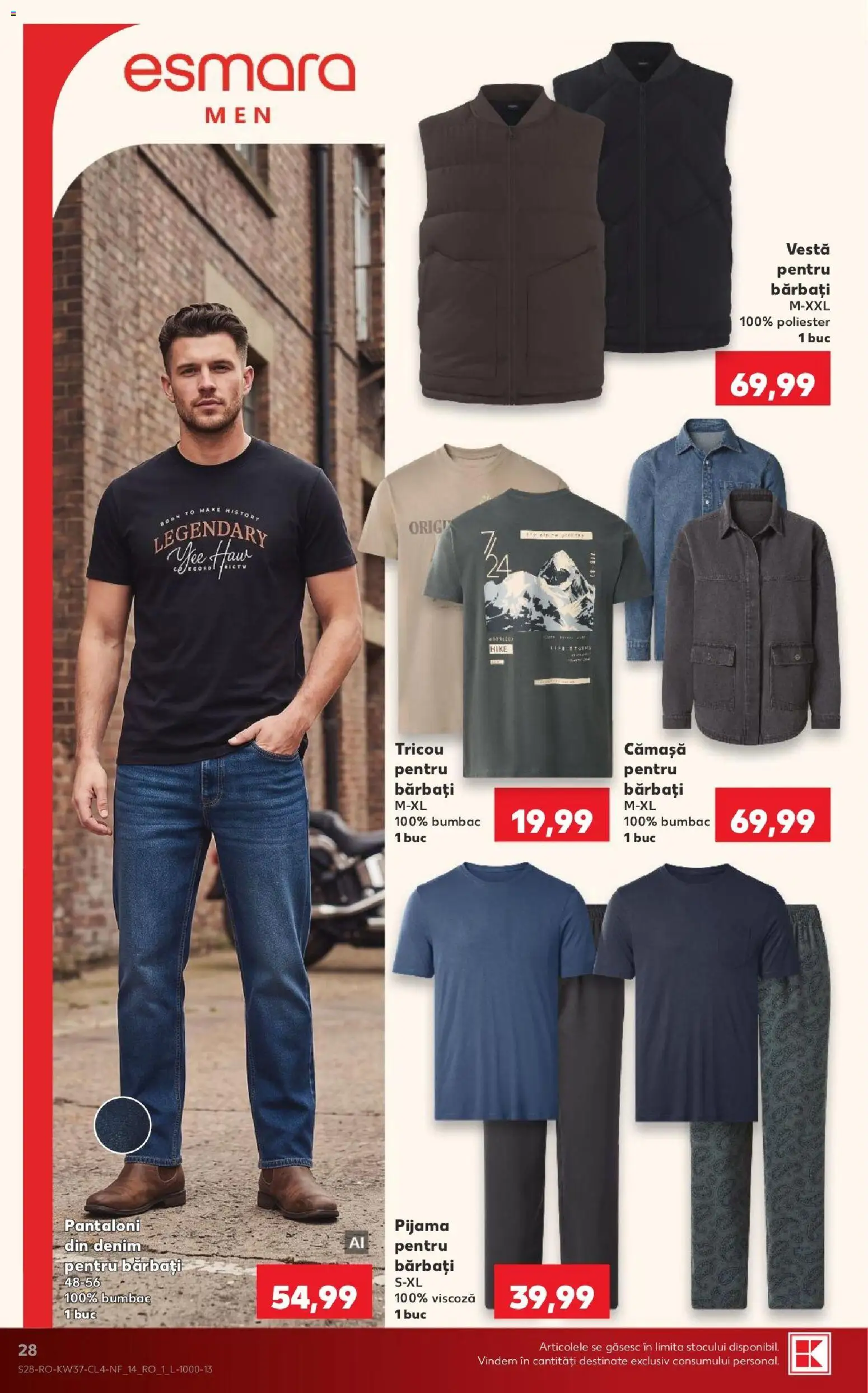 Noul catalog Kaufland – valabil de la 09.09.2026 | Pagină: 28 | Produse: Pijamă, Tricou, Vestă, Pantaloni