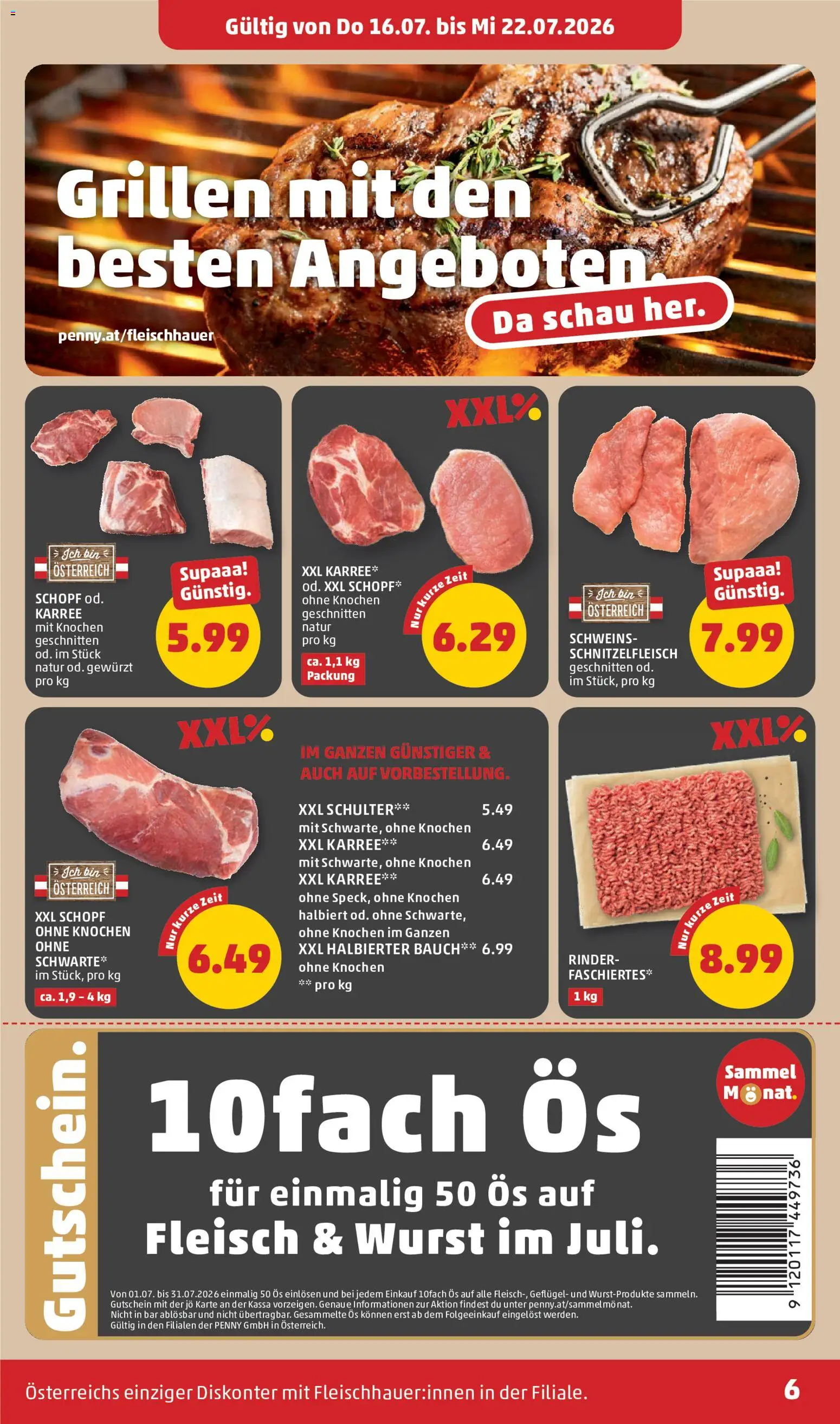 Penny Markt Flugblatt gültig ab 16.07.2026 | Seite: 6 | Produkte: Wurst