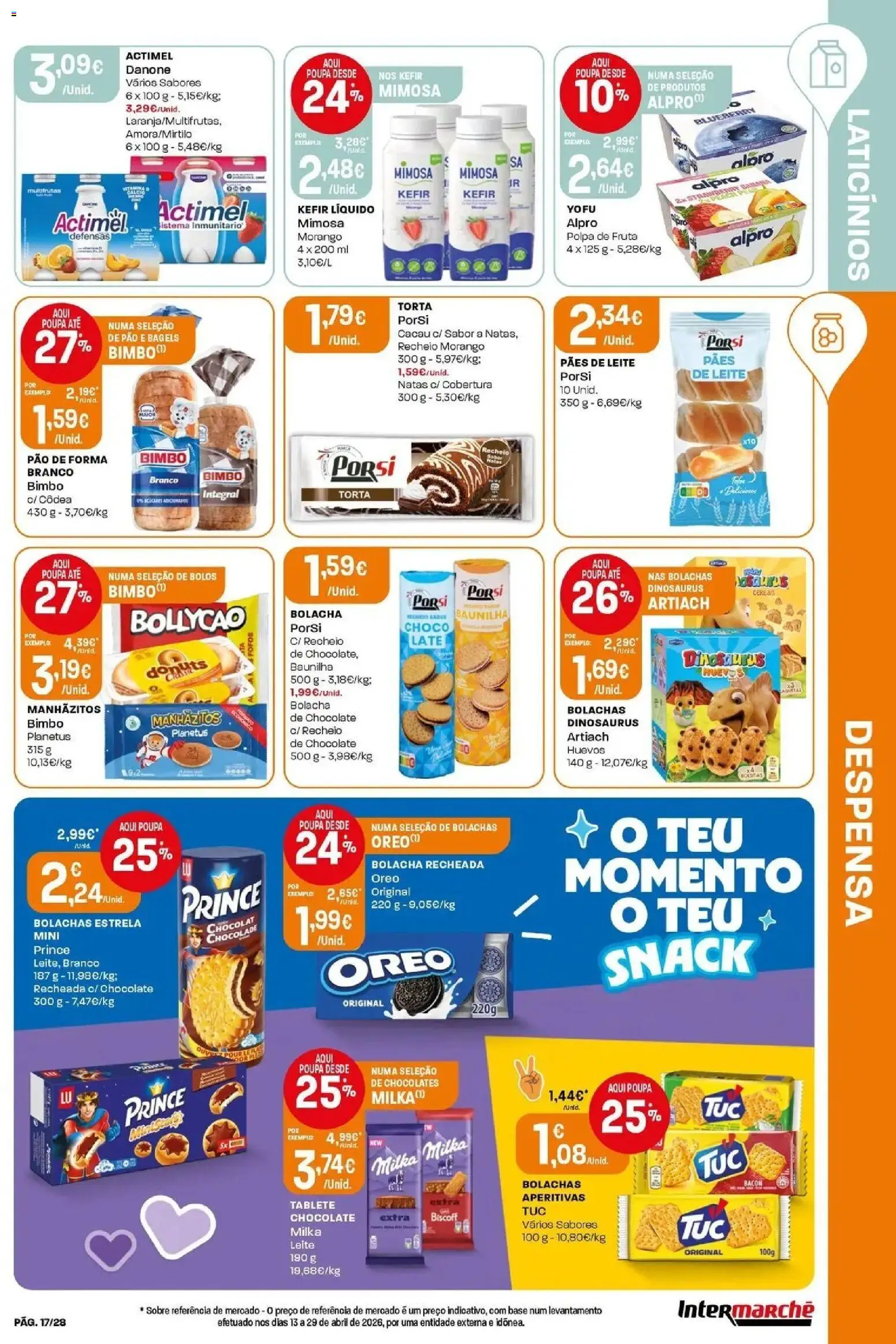 Intermarché - Isto é que são preços BAIXOS │ válido de 28.05.2026 | Página: 17 | Produtos: Bolachas, Base, Chocolate, Torta