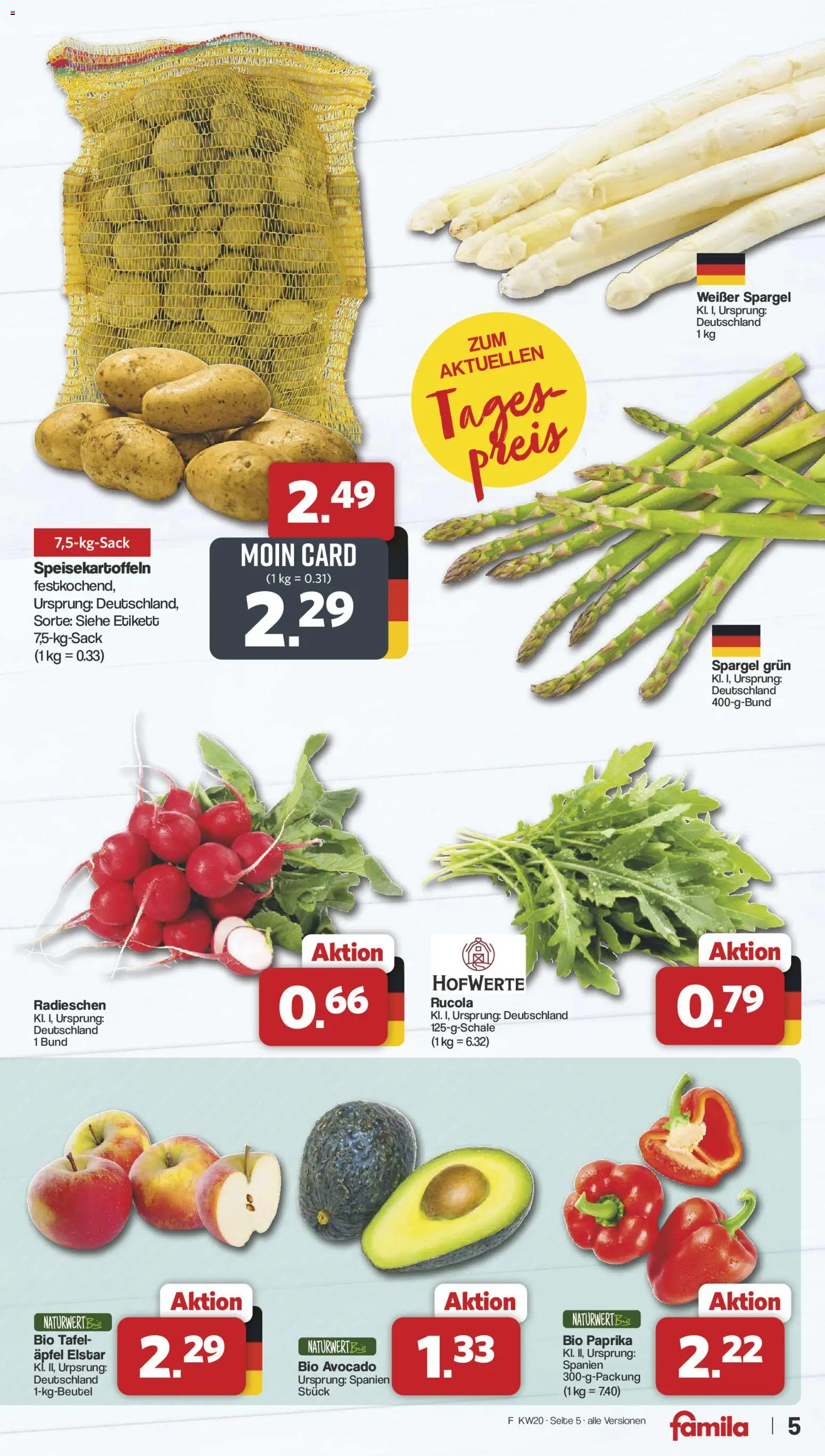 Famila Nordwest Prospekt 	 – gültig ab 11.05.2026 | Seite: 5 | Produkte: Rucola, Äpfel, Spargel, Avocado