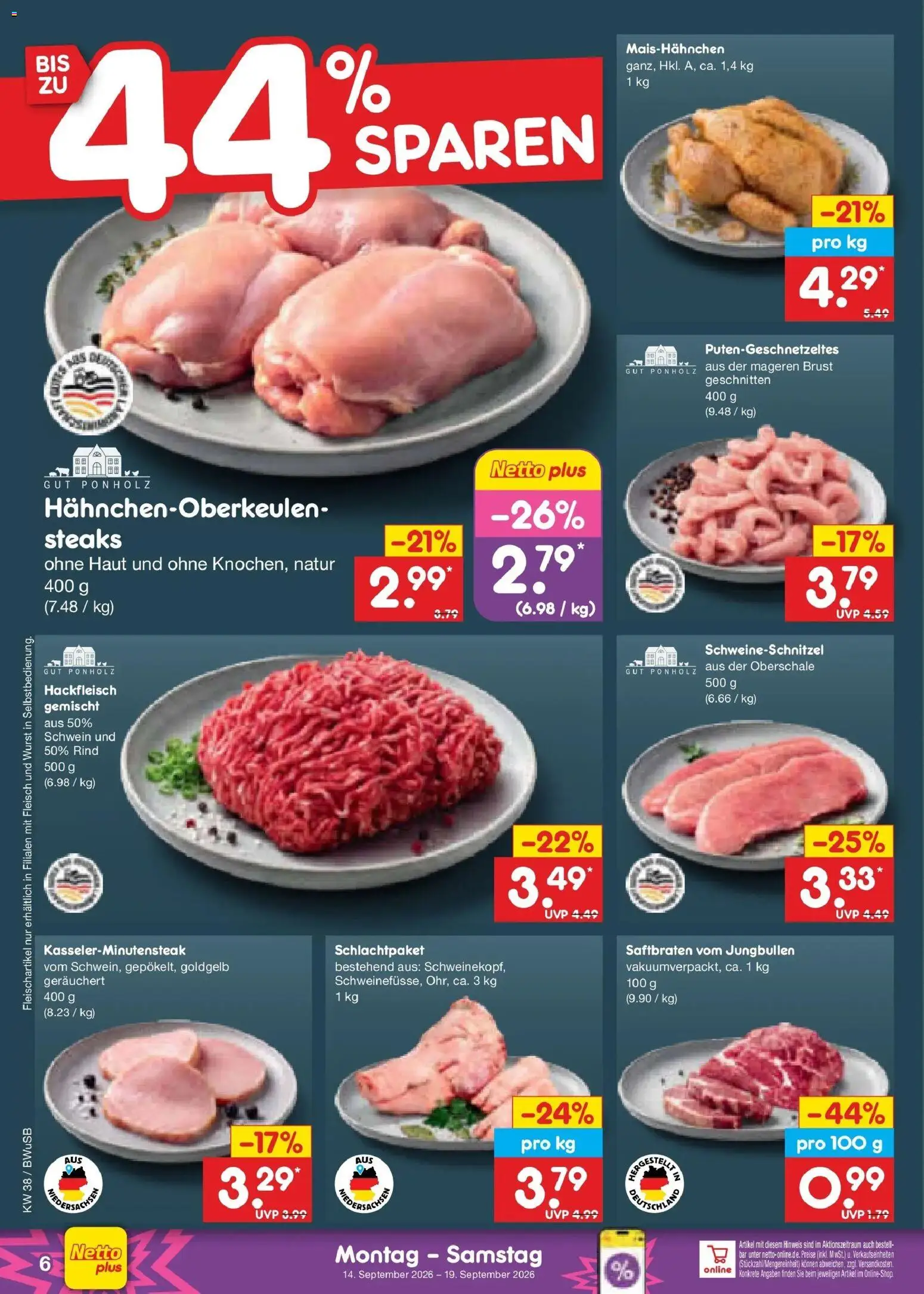 Netto Marken-Discount Prospekt Bielefeld – gültig ab 14.09.2026 | Seite: 8 | Produkte: Wurst, Fleisch, Hackfleisch