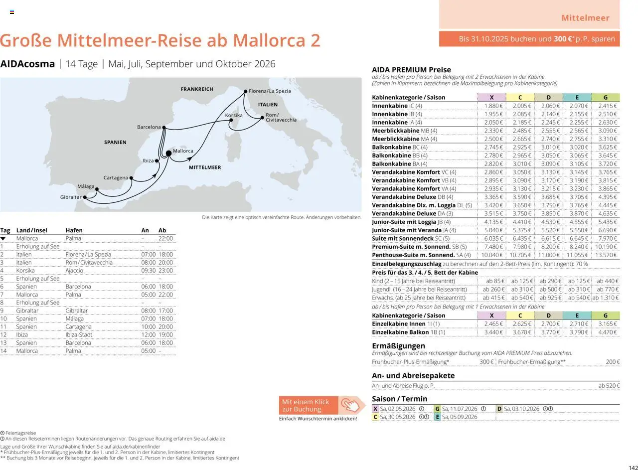 Aida Sommer 2026 – gültig ab 01.03.2026 | Seite: 142 | Produkte: Bett