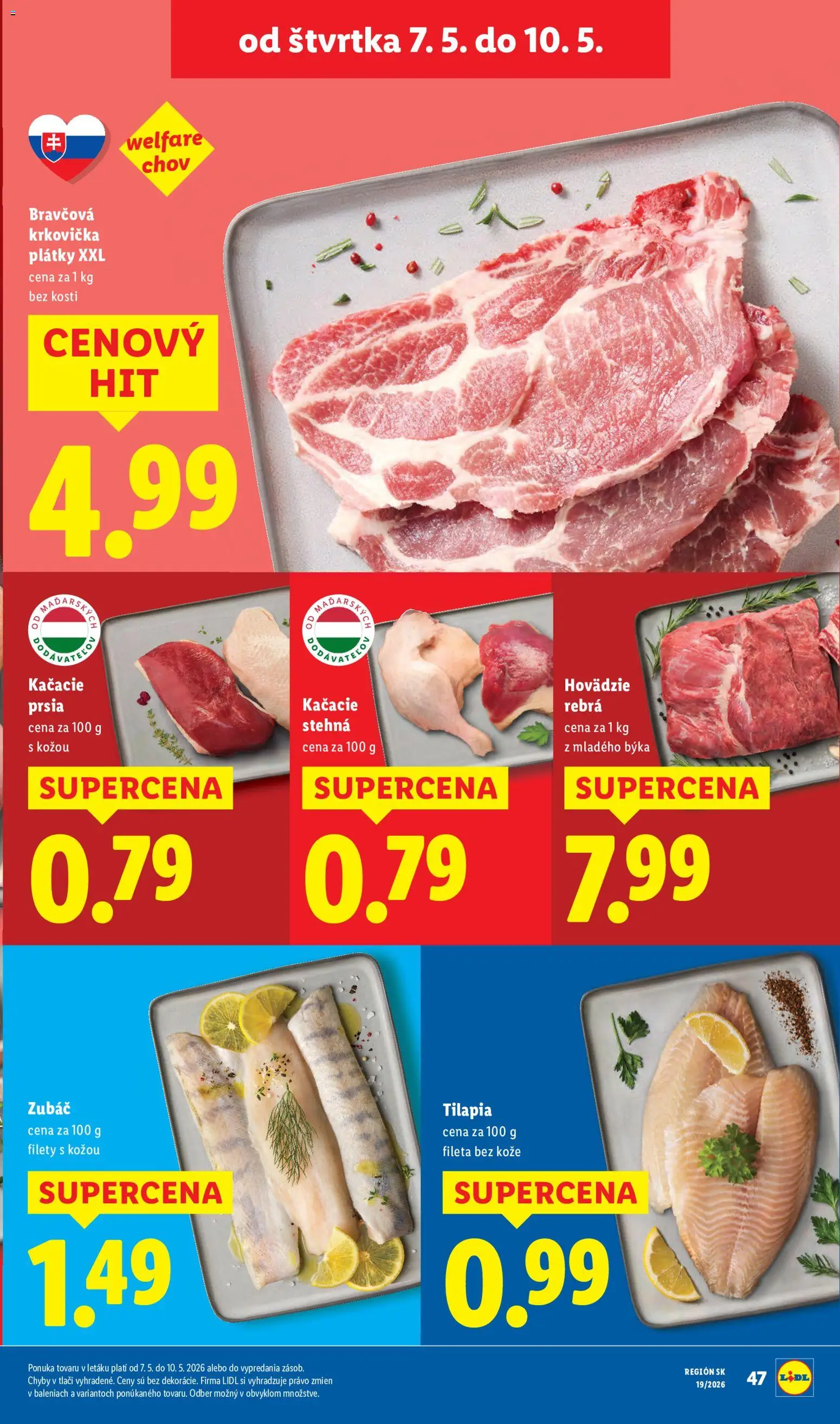 Nové Lidl akcie – leták je platný od 04.05.2026 | Strana: 59 | Produkty: Kačacie prsia, Kačacie stehná, Bravčová krkovička, Krkovička