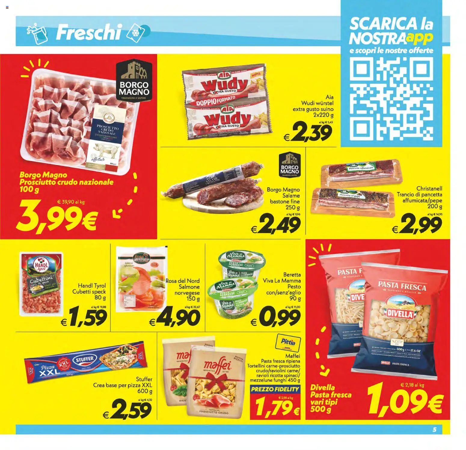 Volantino SuperConveniente del 09.06.2026 | Pagina: 5 | Prodotti: Speck, Prosciutto Crudo, Salmone, Suino