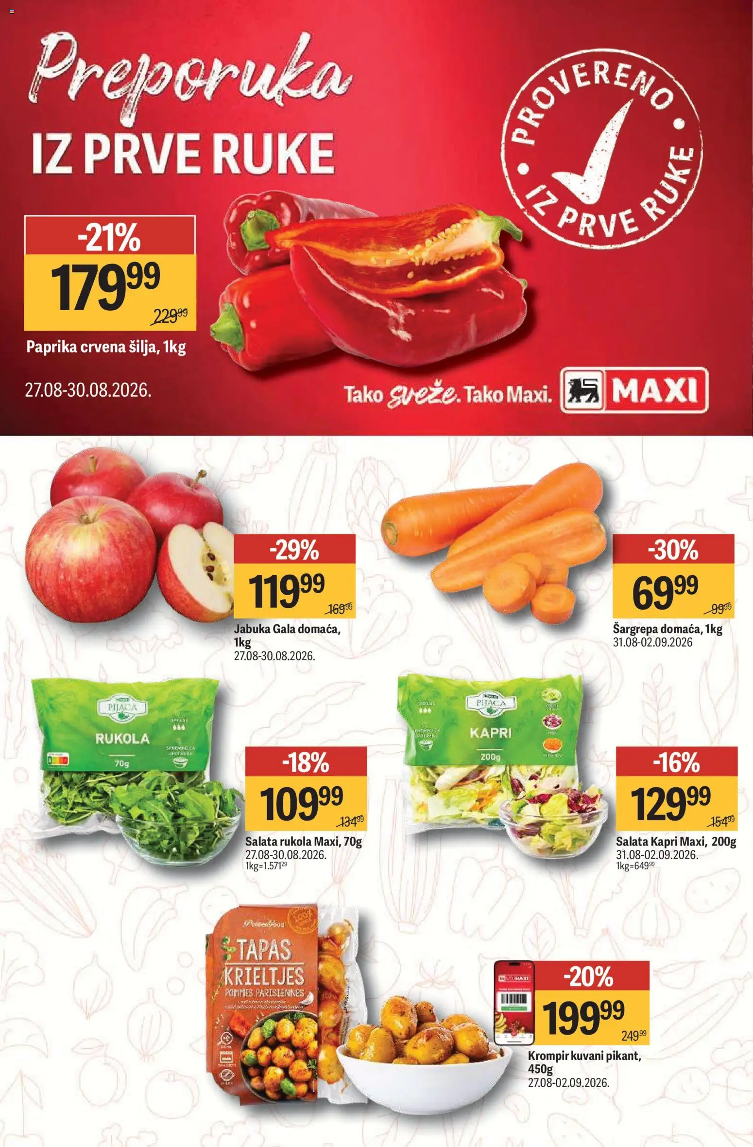 Maxi katalog - važi od 27.08.2026 | Strana: 4 | Proizvode: Salata, Krompir, Paprika