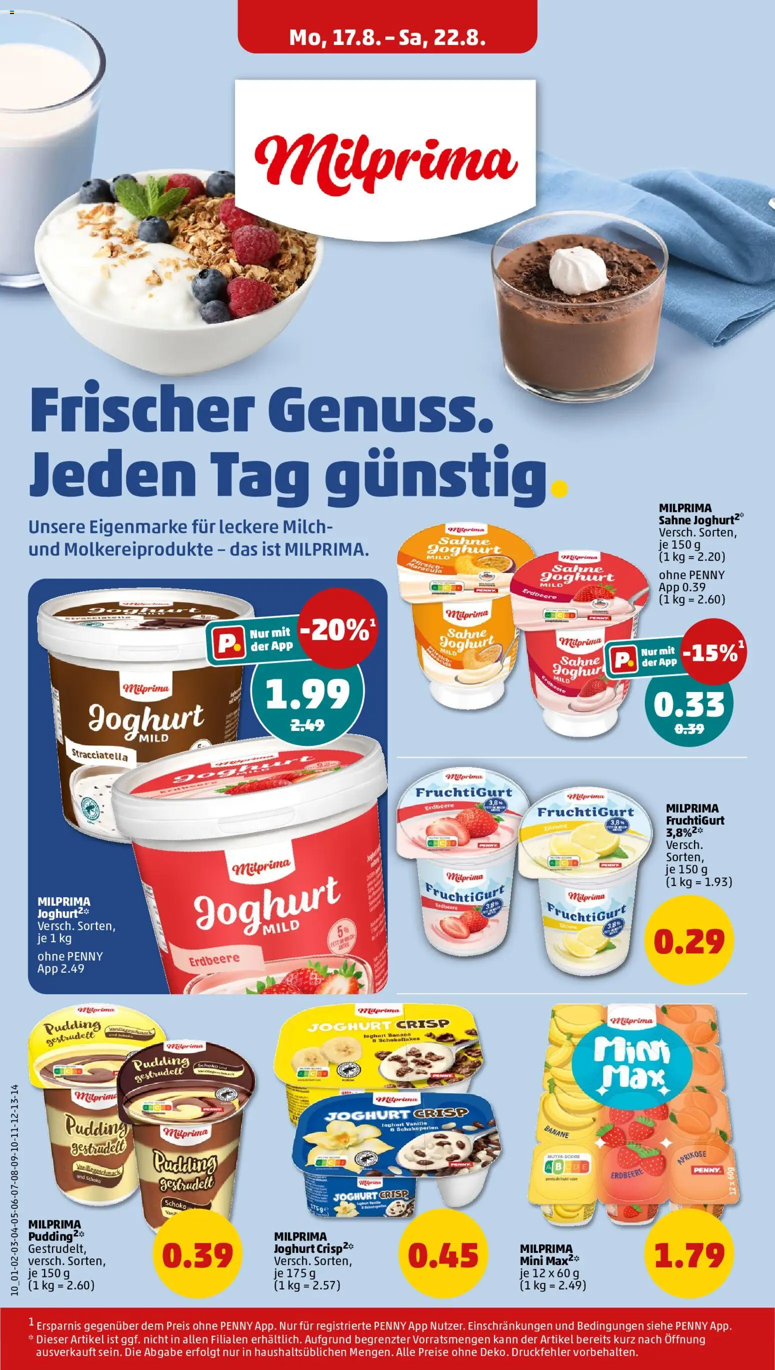 Penny Prospekt – gültig ab 17.08.2026 | Seite: 16 | Produkte: Pudding, Zitrone, Pfirsich, Sahne