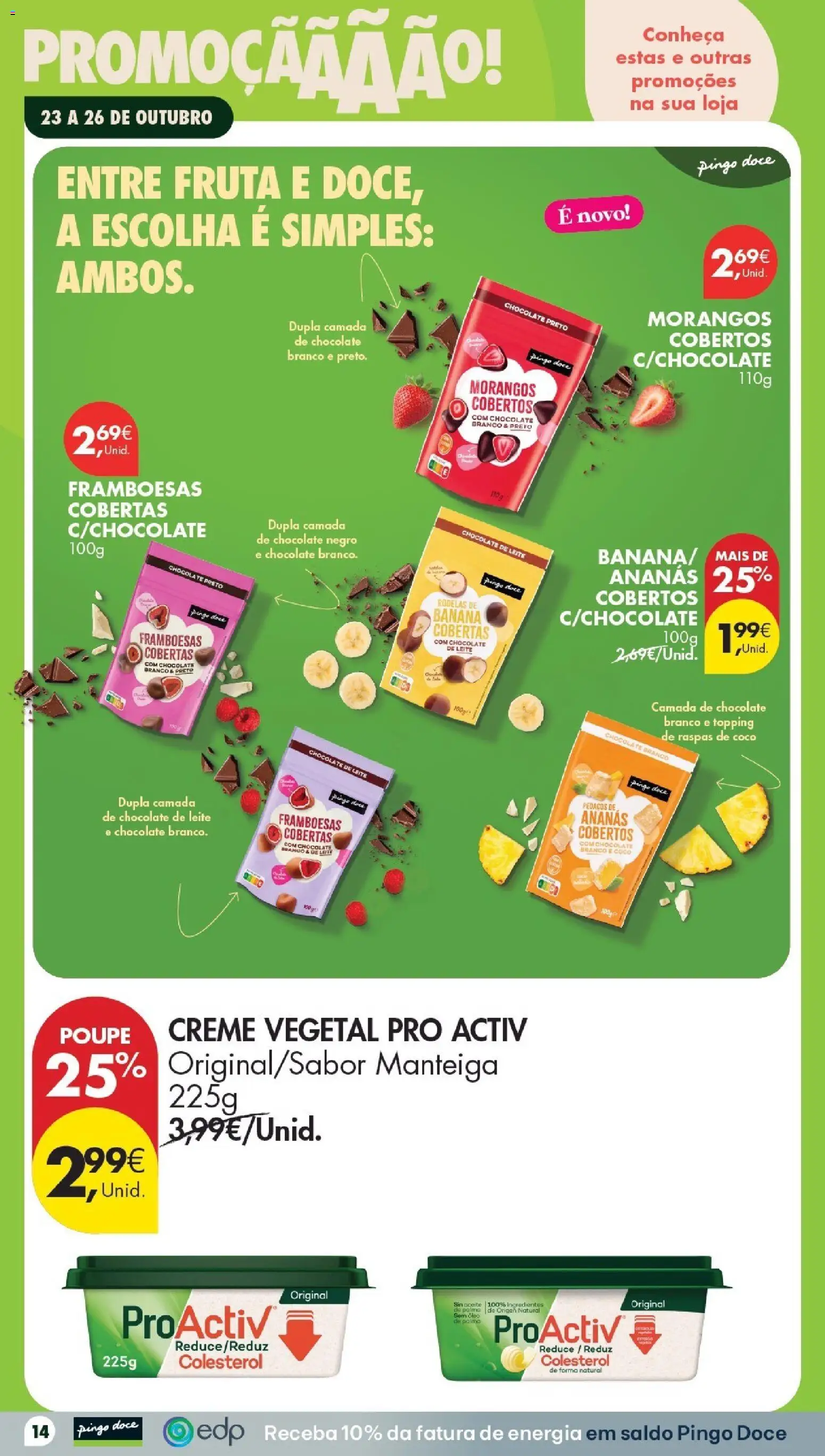 Pingo Doce Folheto Poupe Este Fim de Semana │ válido de 23/10/2026 | Página: 14 | Produtos: Manteiga, Chocolate, Morangos, Creme