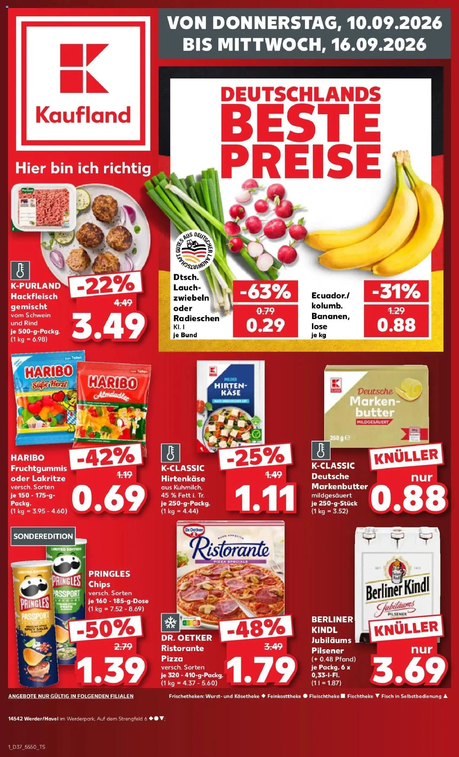 Prospekt Kaufland ab 10.09.2026 » Angebote Online zum Blättern | Seite: 1 | Produkte: Ristorante, Pringles, Lauch, Hackfleisch