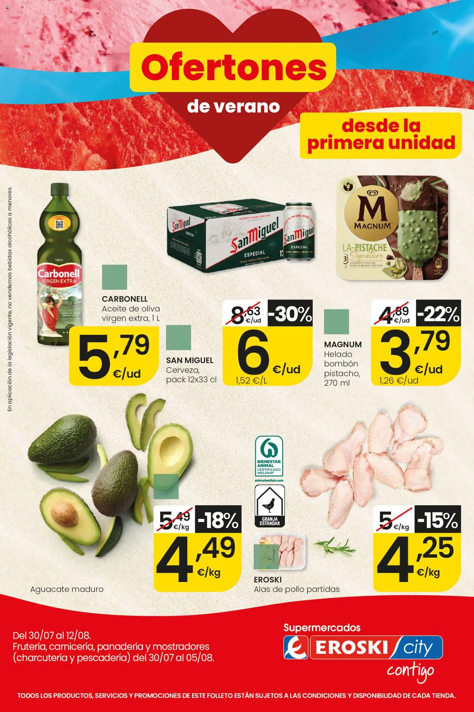 Eroski City │ válido desde el 30/07/2026 | Página: 1 | Productos: Cerveza, Aceite de oliva, Helado, Panadería