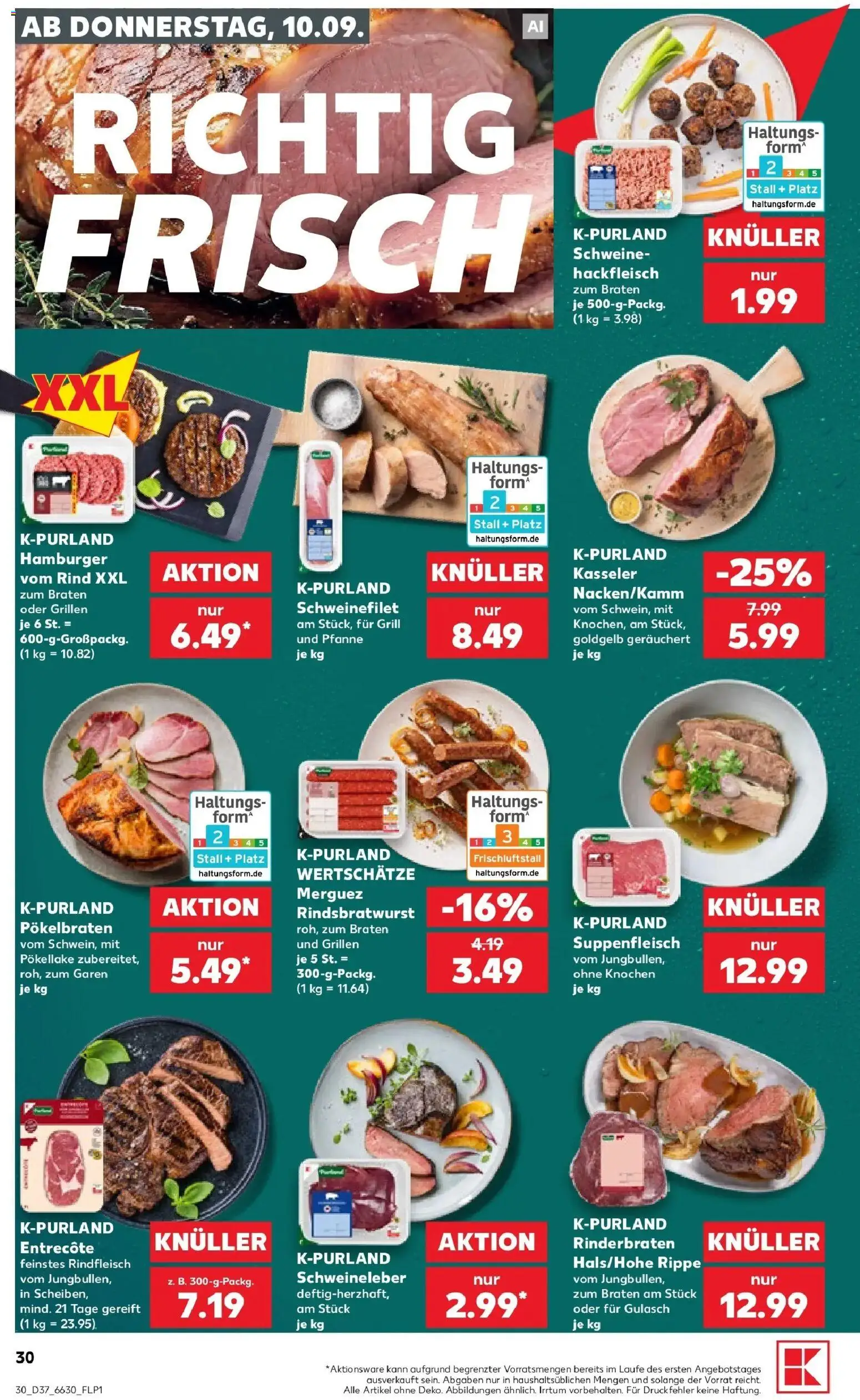 Prospekt Kaufland ab 10.09.2026 » Angebote Online zum Blättern | Seite: 30 | Produkte: Grill, Schweinefilet, Gulasch, Hackfleisch