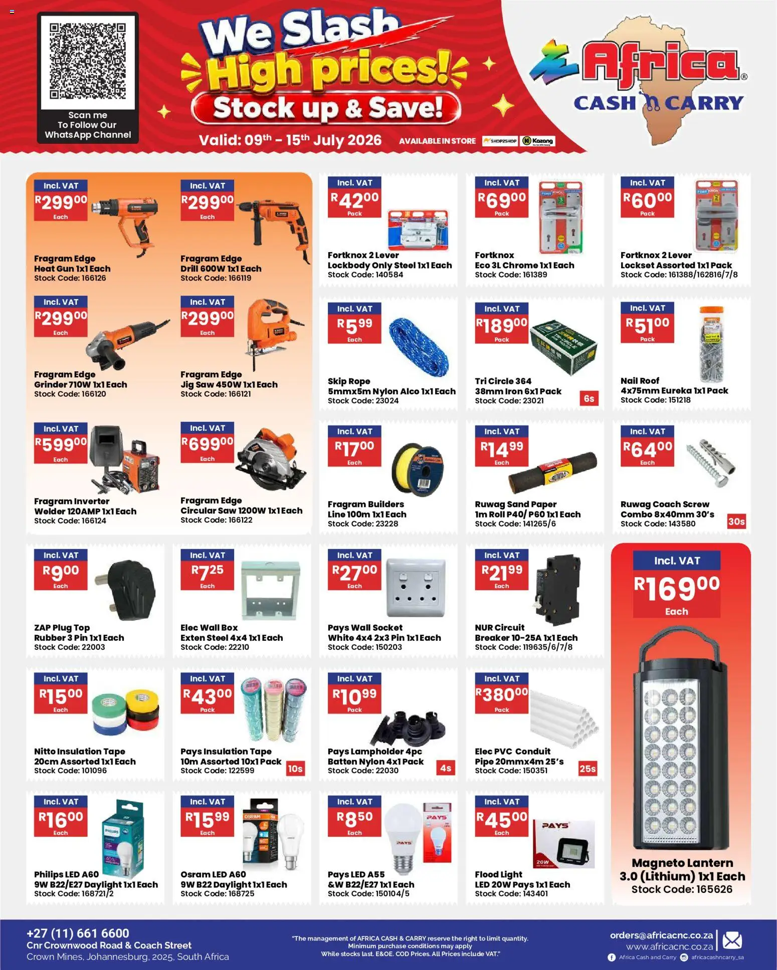 New Africa Cash & Carry catalogue – valid from 09/07/2026 | Page: 37 | Products: Grinder, Box, Light, Stock