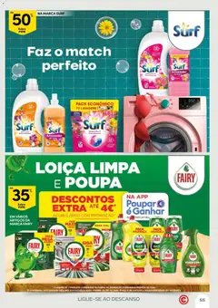 Pré-visualização Surf Amaciador de roupa, Amaciador de roupa Surf, 62 doses válido de 21.04.2026 | Página: 55 | Produtos: Amaciador de roupa, Detergente