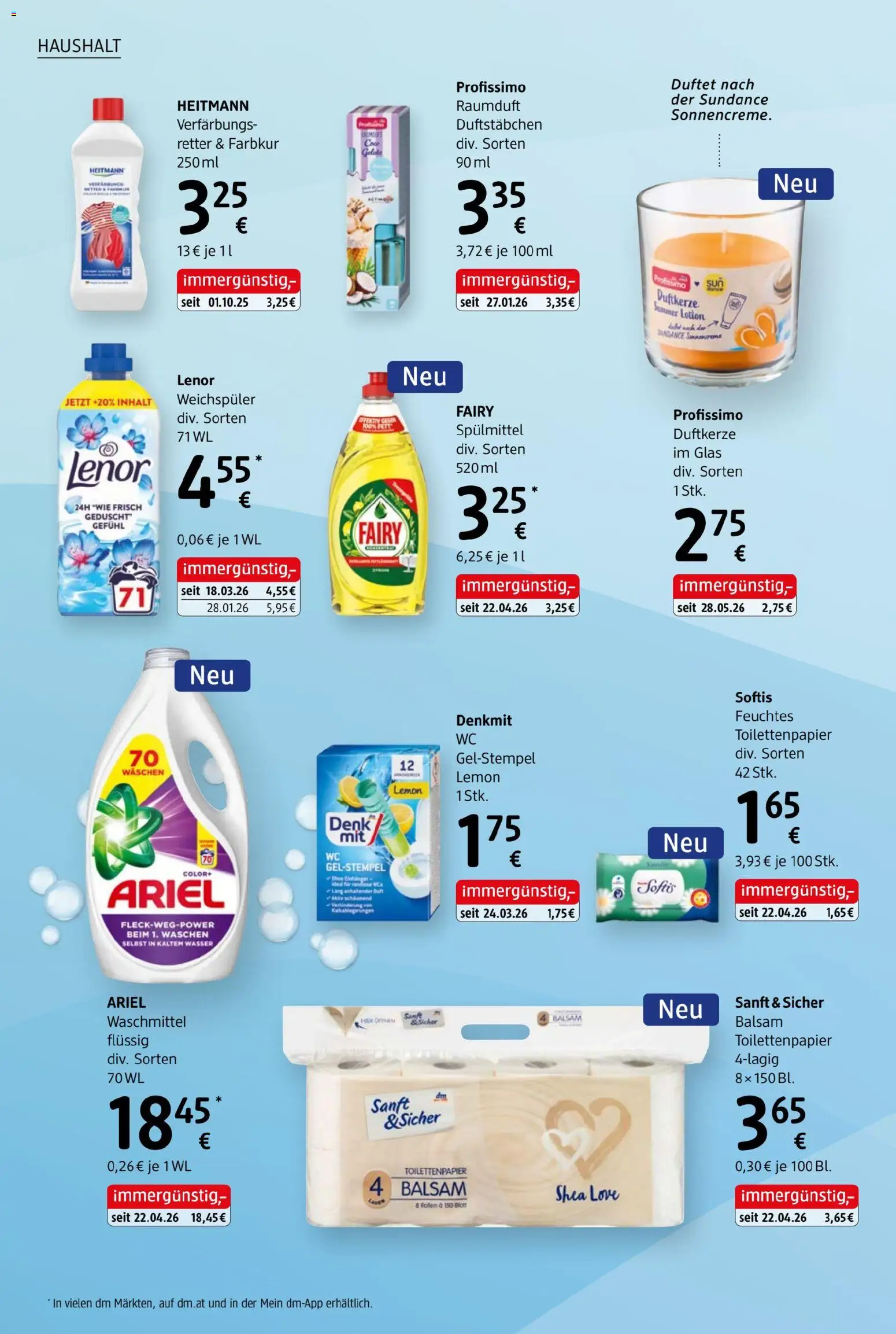 dm drogerie markt Journal Juli 2026 von 09.07.2026 - Aktuelle Angebote | Seite: 22 | Produkte: Wasser, Retter, Weichspüler, Waschmittel