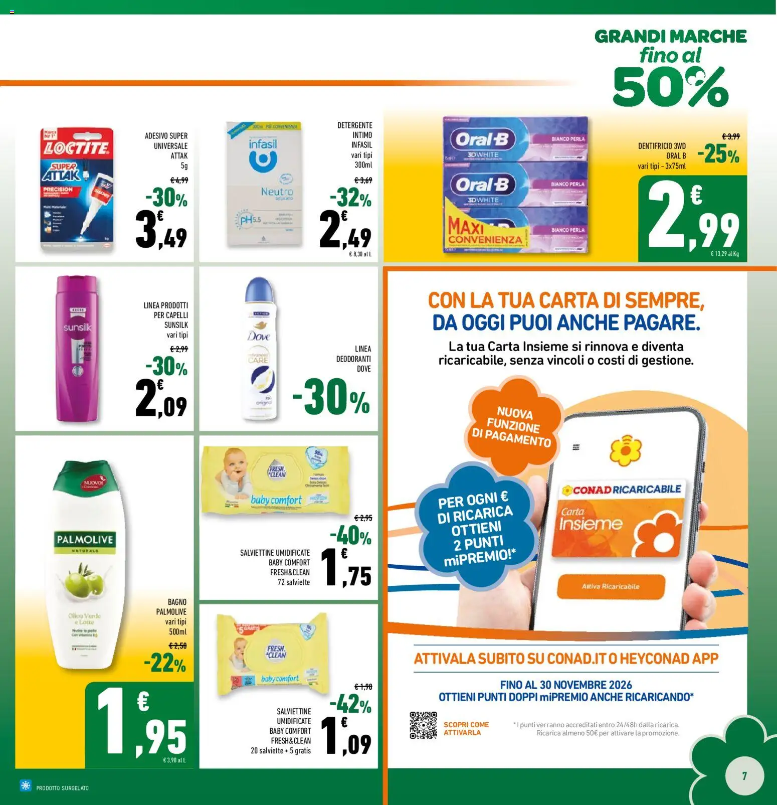Volantino Conad del 23/09/2026 | Pagina: 7 | Prodotti: Dentifricio, Detergente intimo, Detergente, Bagno