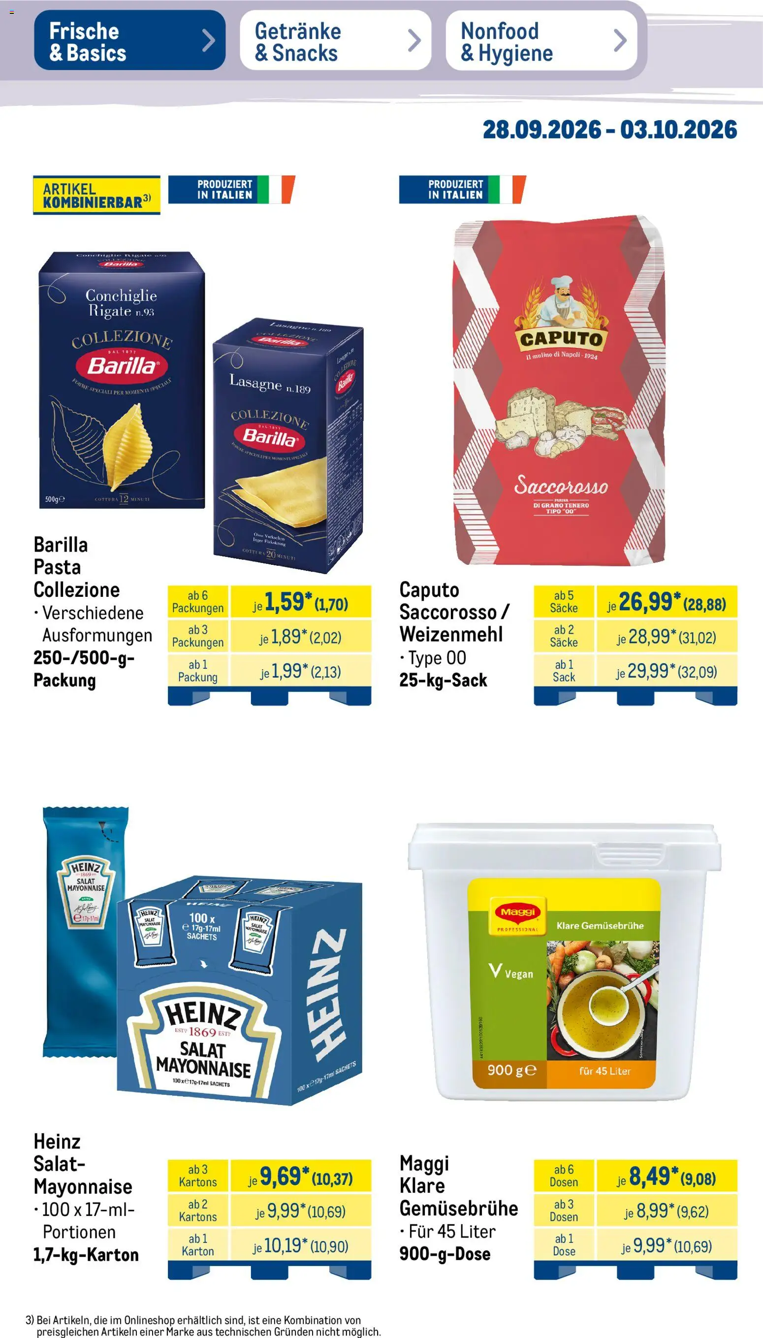 Metro NonFood-Angebote – gültig ab 28.09.2026 | Seite: 46 | Produkte: Maggi, Barilla, Lasagne, Pasta