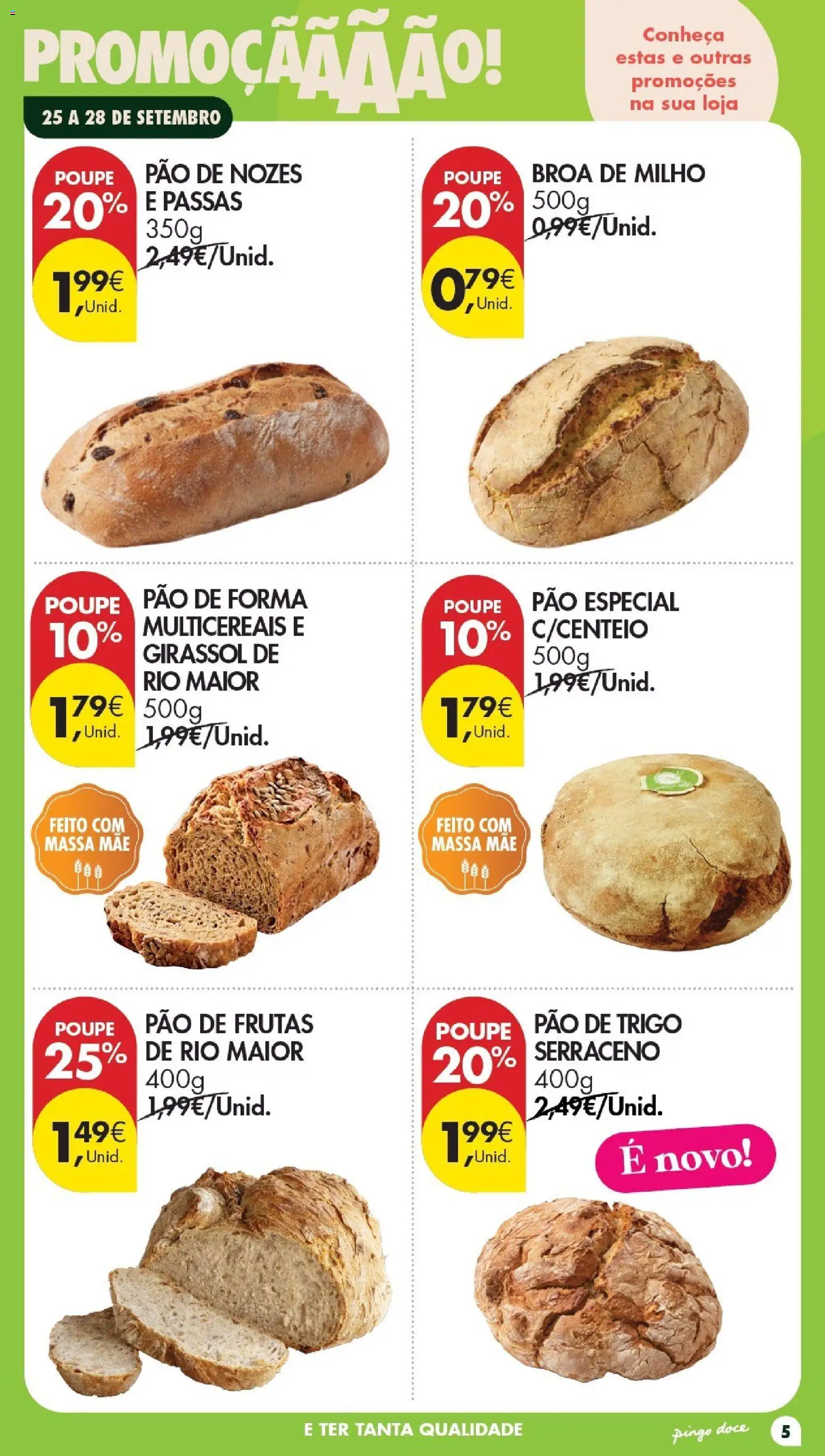 Pingo Doce Poupe este Fim de Semana │ válido de 25/09/2026 | Página: 5 | Produtos: Passas, Pão de forma, Massa, Milho