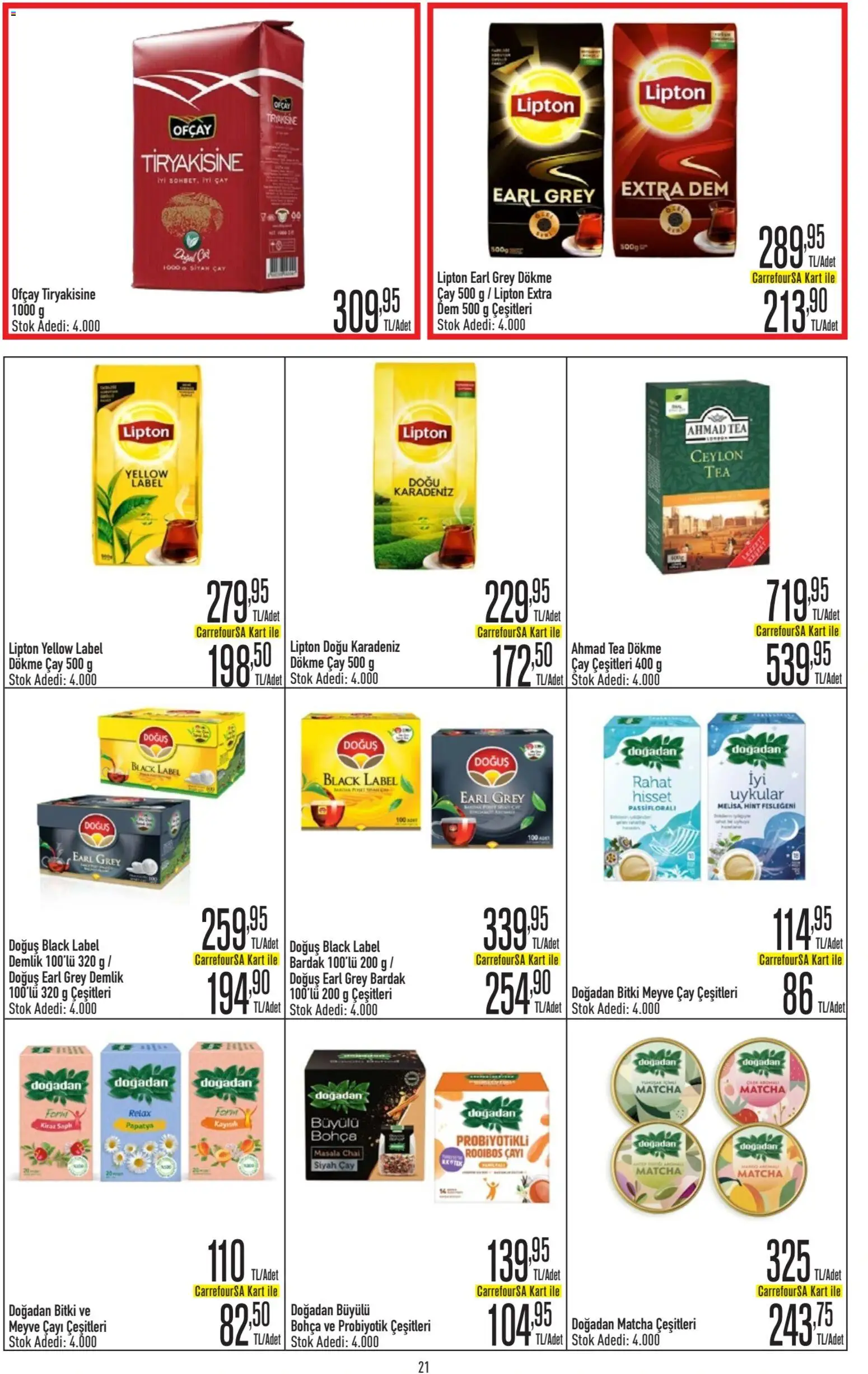 CarrefourSA Katalog - 06 Ağustos 2026 tarihinden itibaren geçerlidir | Sayfa: 21 | Ürünler: Çay, Matcha, Kiraz, Demlik