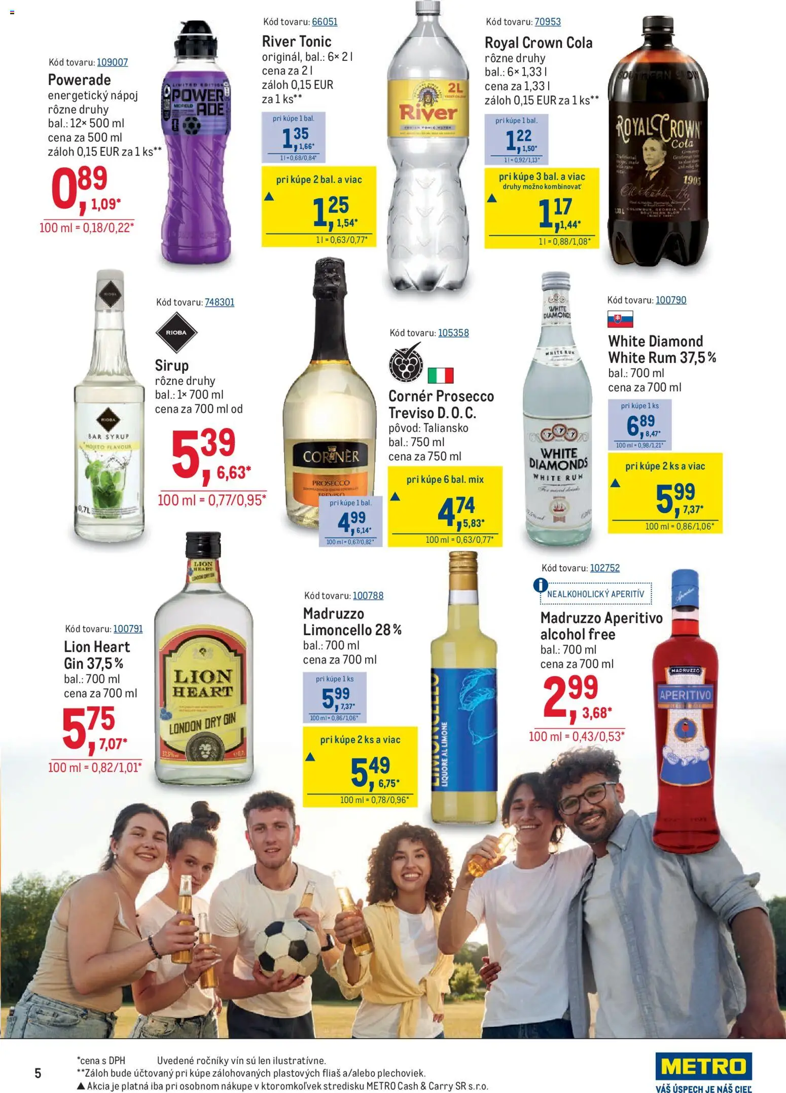 Nové Metro akcie – leták je platný od 03.06.2026 | Strana: 5 | Produkty: Prosecco, Gin, Aperitív, Energetický nápoj