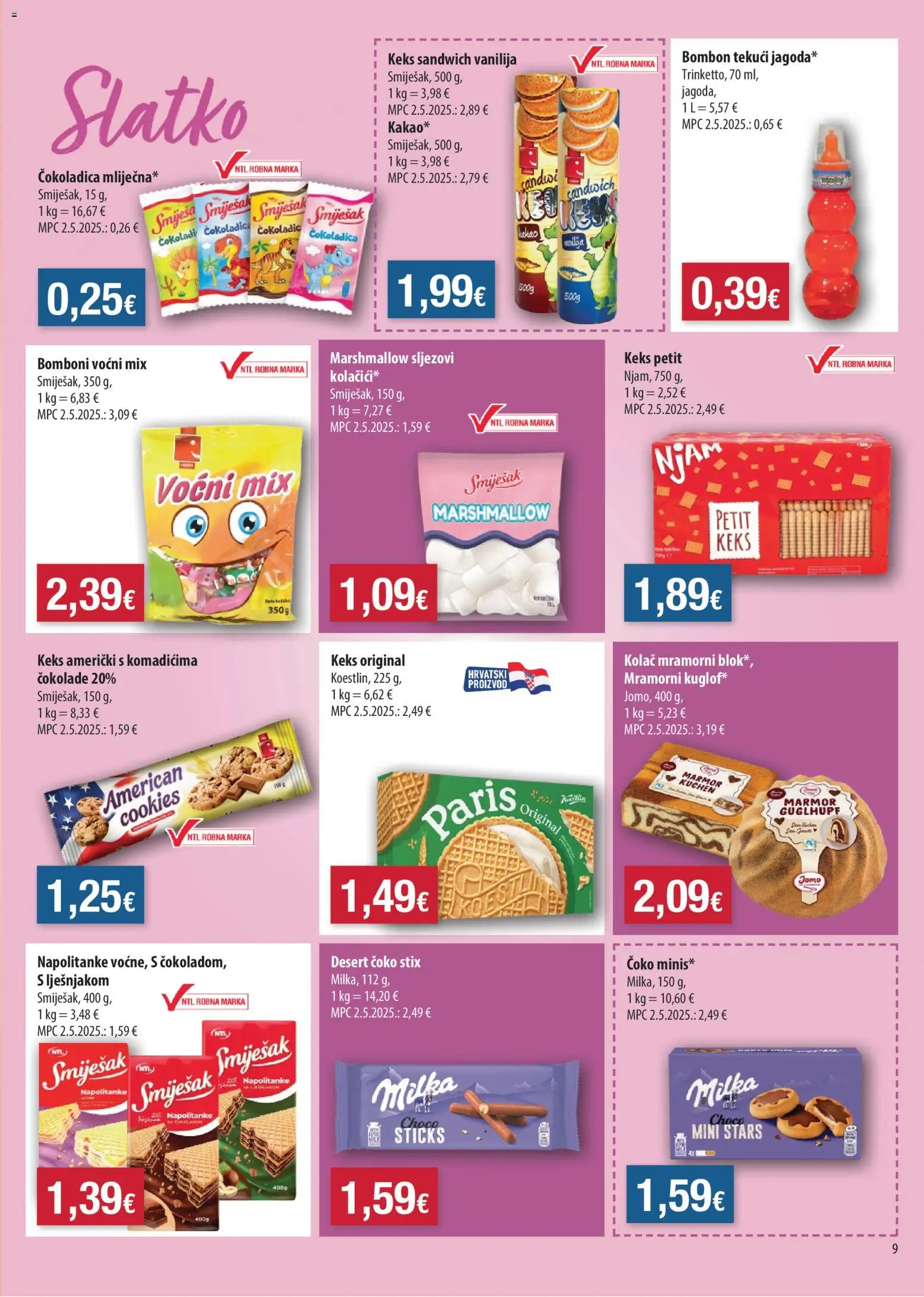 NTL katalog | vrijedi od 14.10.2026 | Stranica: 9 | Proizvodi: Sandwich, Bombon, Keks, Napolitanke