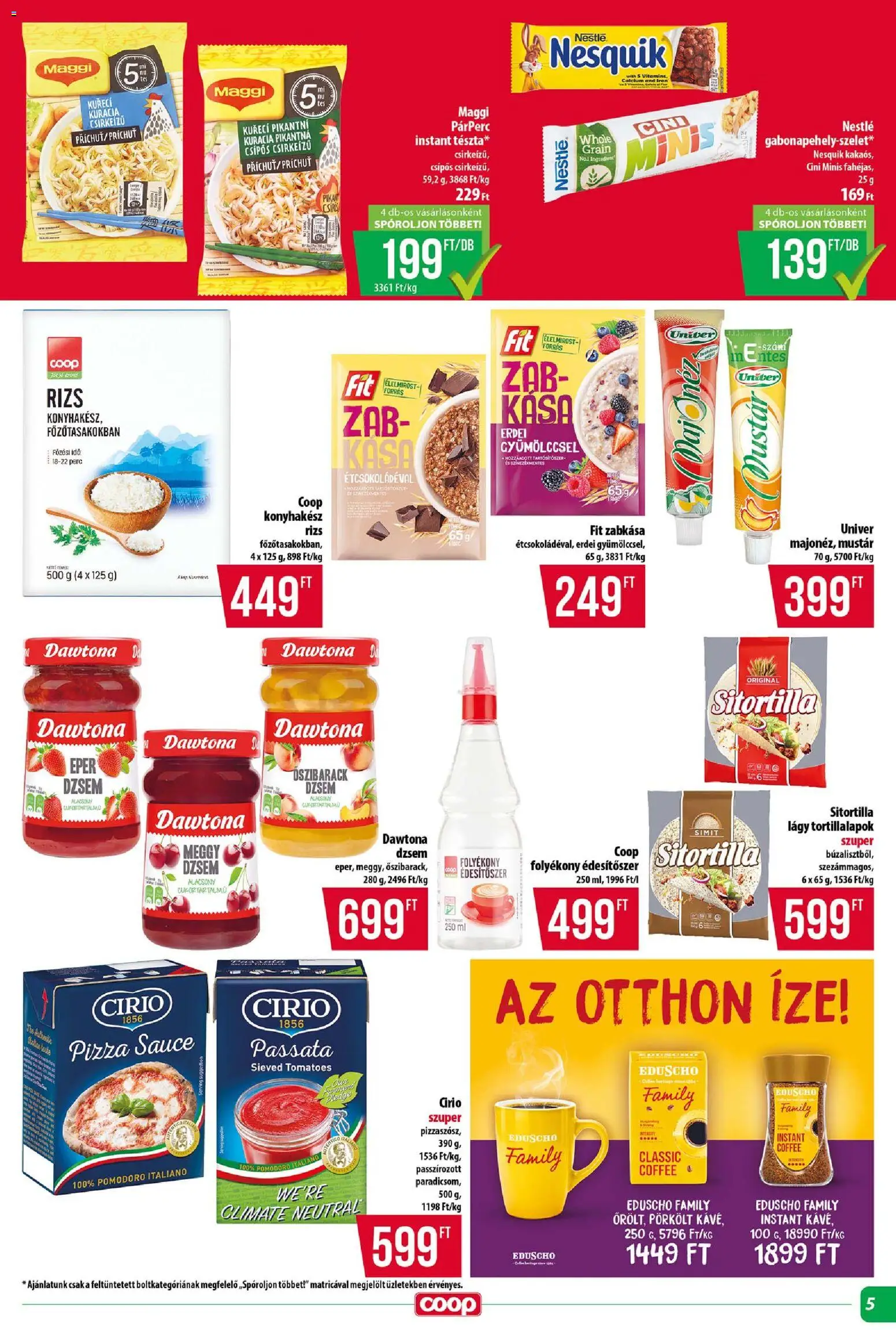 COOP akciós ujság - amely érvényes a következő dátumtól: 28.05.2026 | Oldal: 5 | Termékek: Őszibarack, Meggy, Zabkása, Rizs